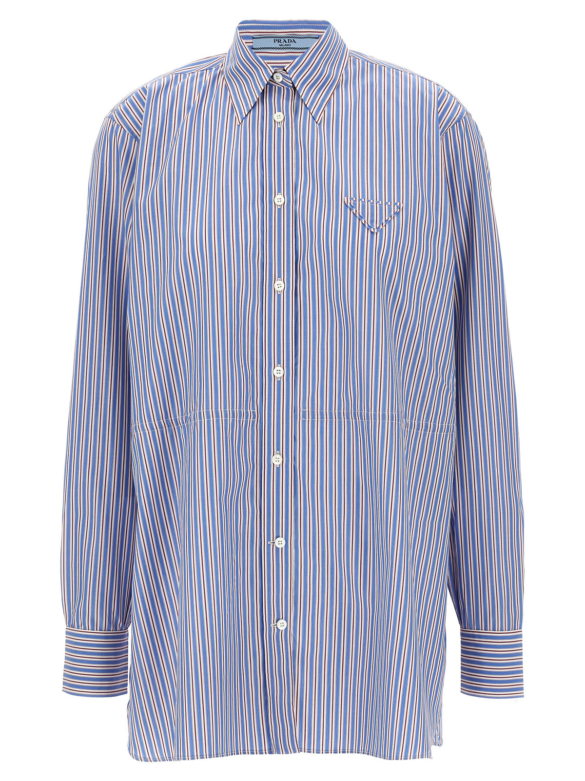 Prada Striped Cotton Poplin Shirt in Multicolor | Made in Italy