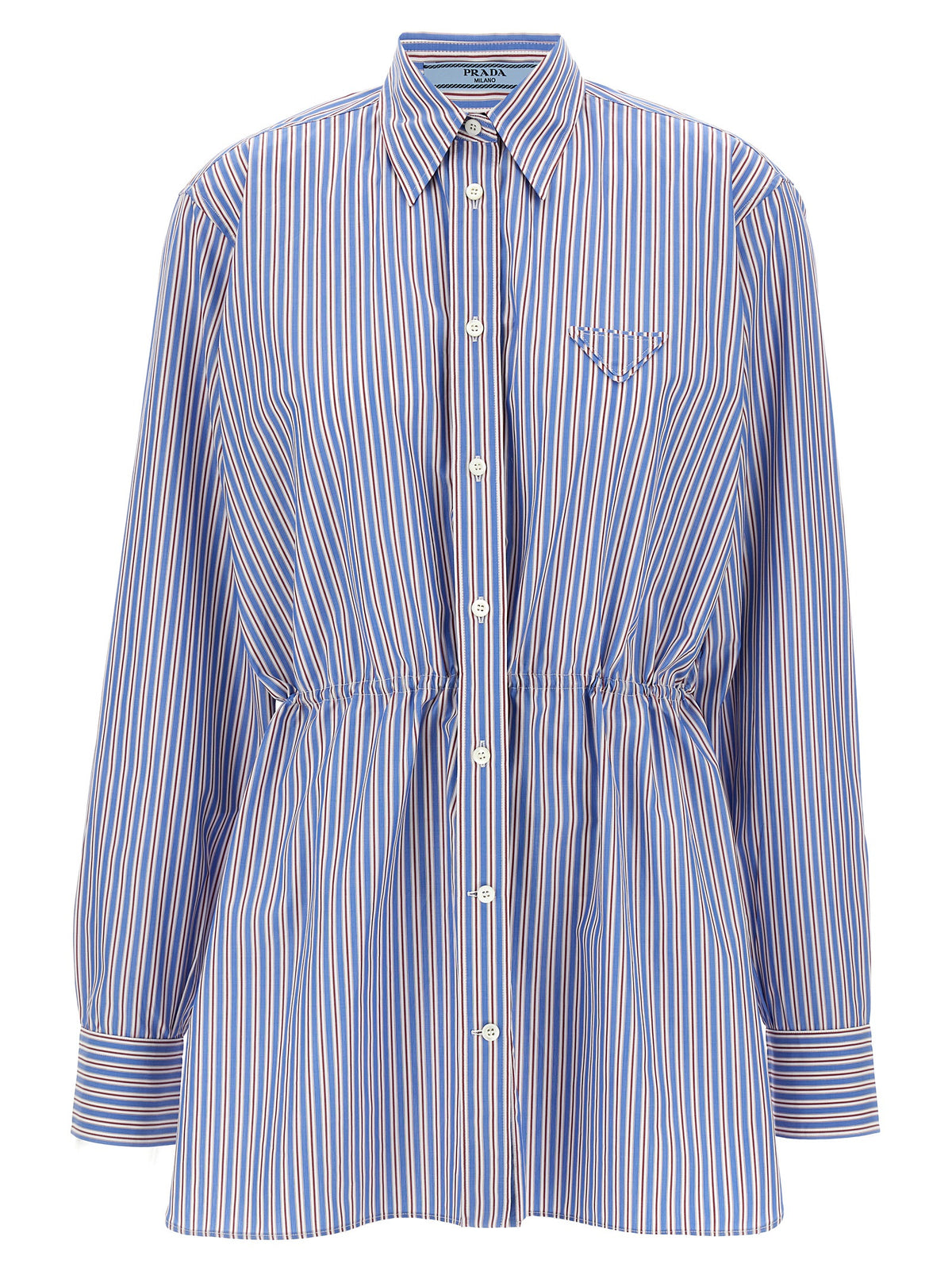 Prada Striped Cotton Poplin Shirt in Multicolor | Made in Italy