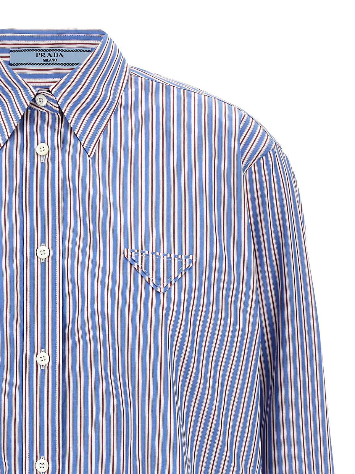 Prada Striped Cotton Poplin Shirt in Multicolor | Made in Italy