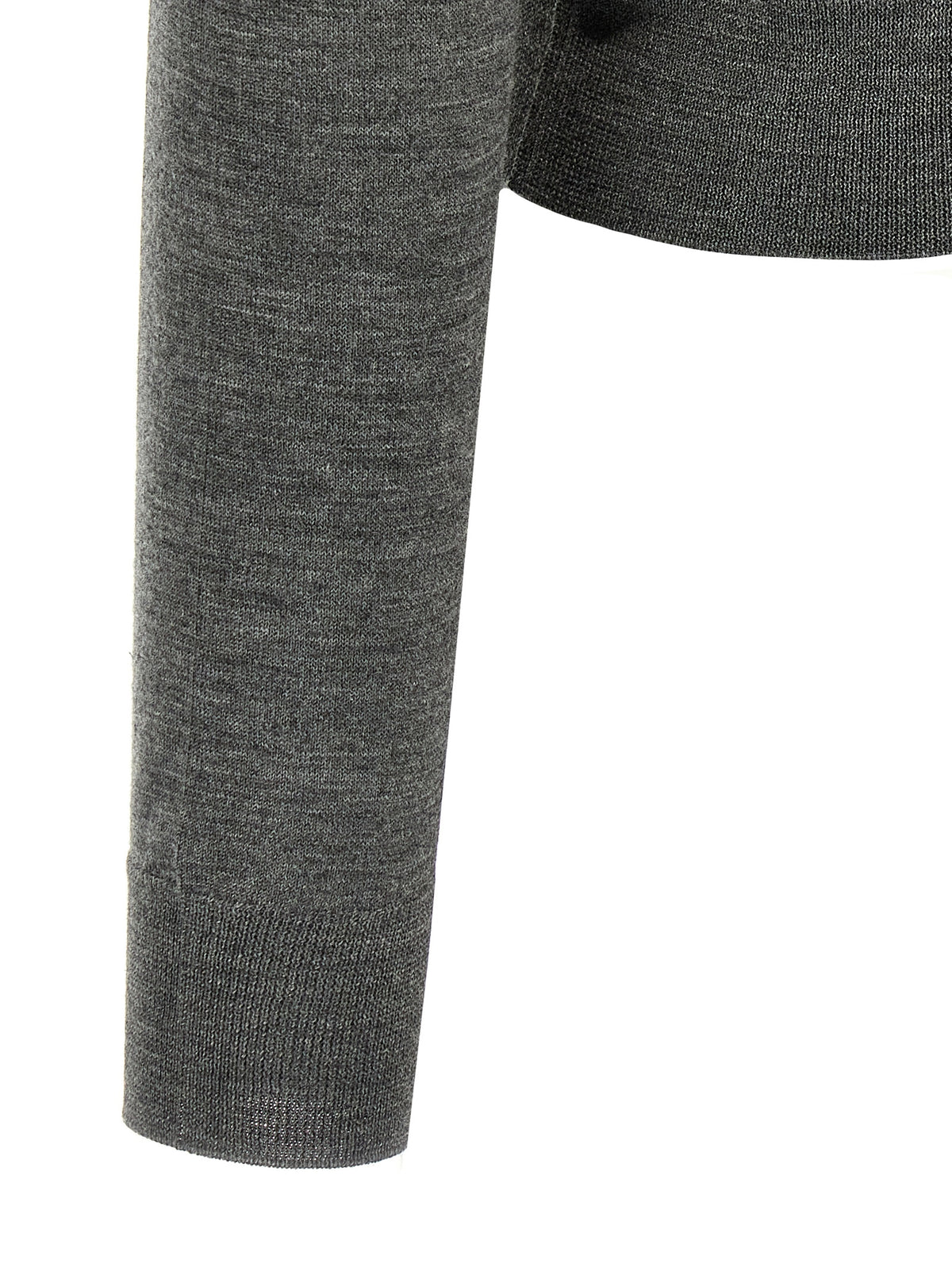 Prada Virgin Wool V-Neck Button Cardigan in Gray | Made in Italy