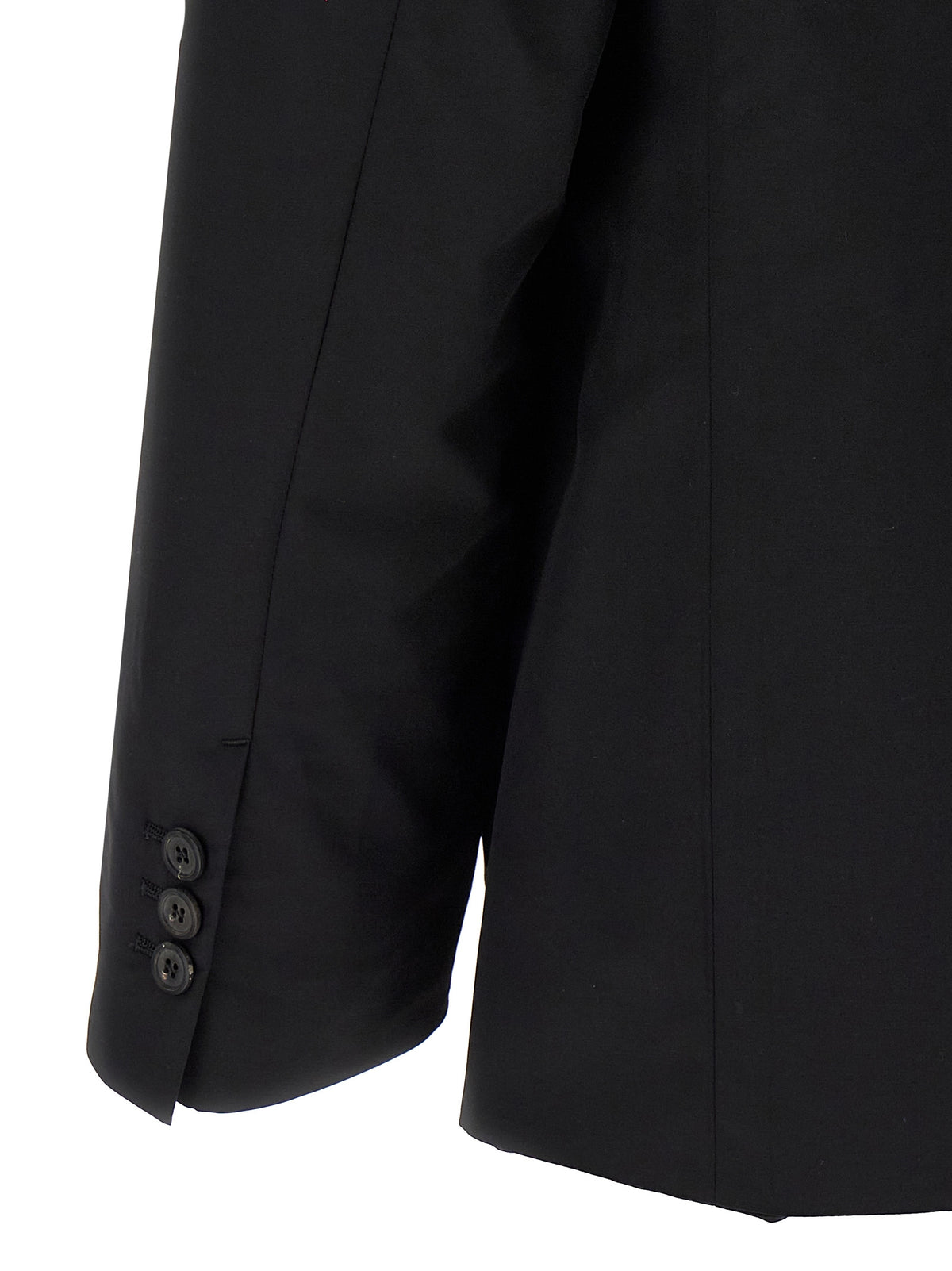 Prada Single-Breasted Virgin Wool & Polyamide Blazer in Black | Made in Italy