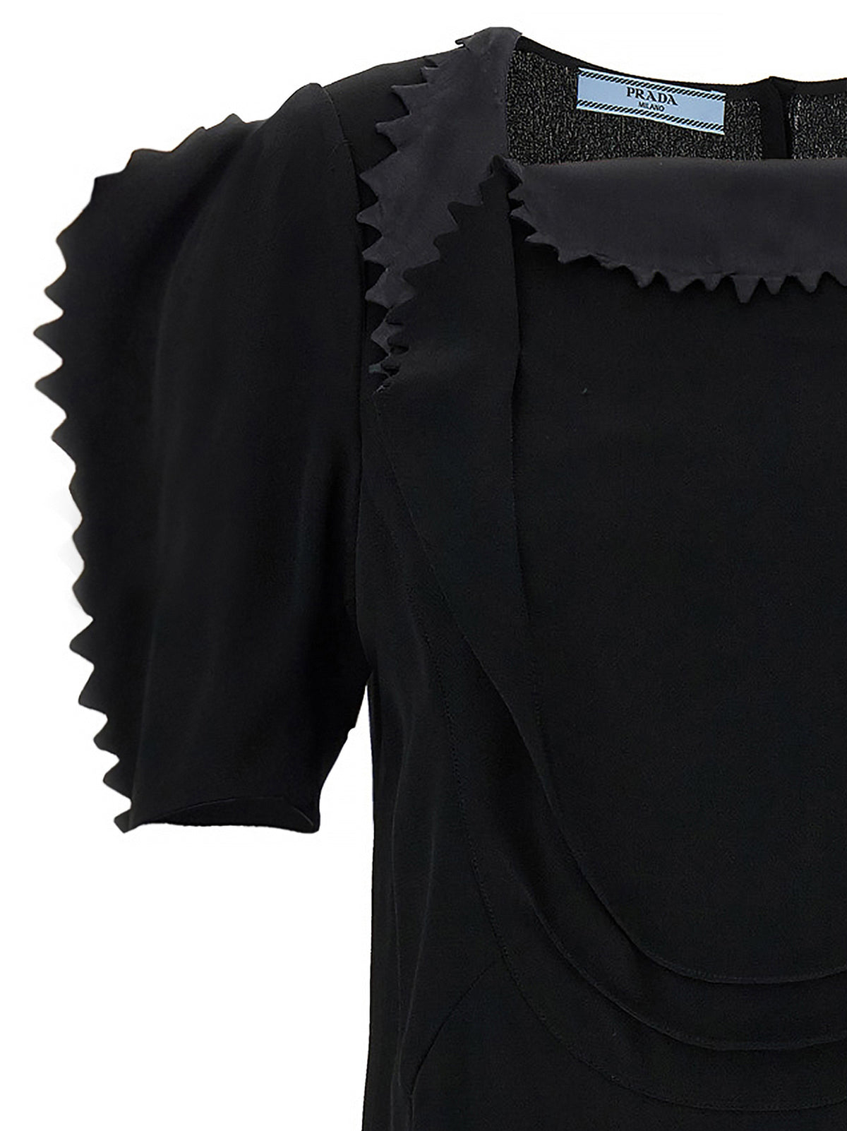 Prada Crêpe Cady Draped Top in Black | Made in Italy
