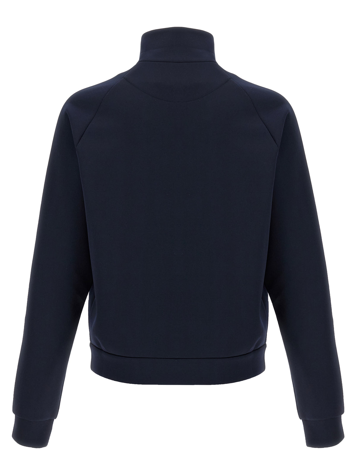 Prada Tech Fabric High Neck Zip Sweatshirt in Blue | Made in Italy