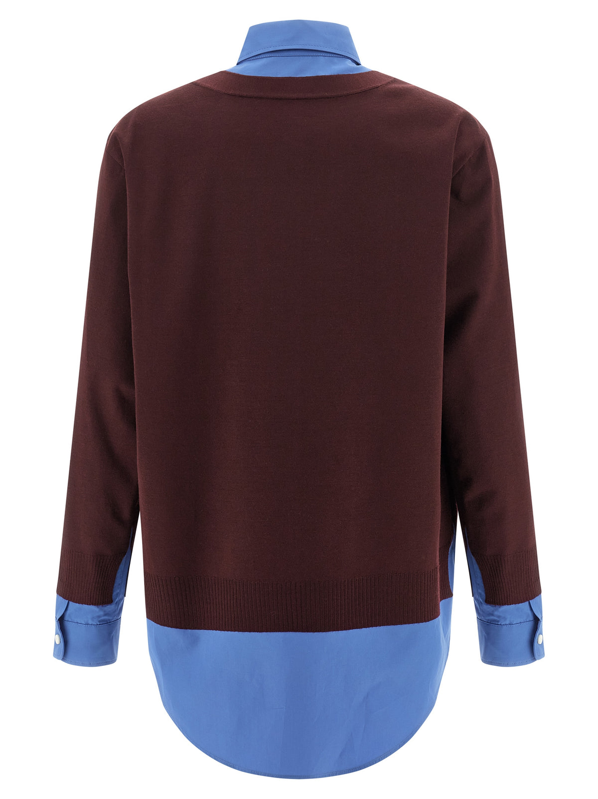 Miu Miu Virgin Wool Layering Shirt with Logo Embroidery in Multicolor | Made in Italy