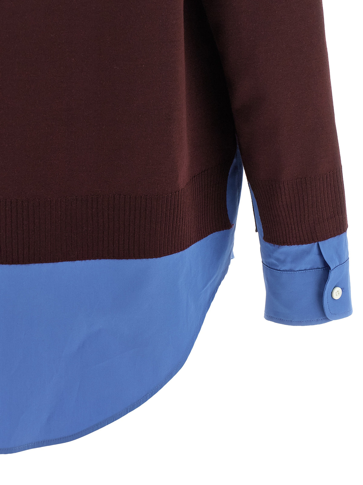 Miu Miu Virgin Wool Layering Shirt with Logo Embroidery in Multicolor | Made in Italy