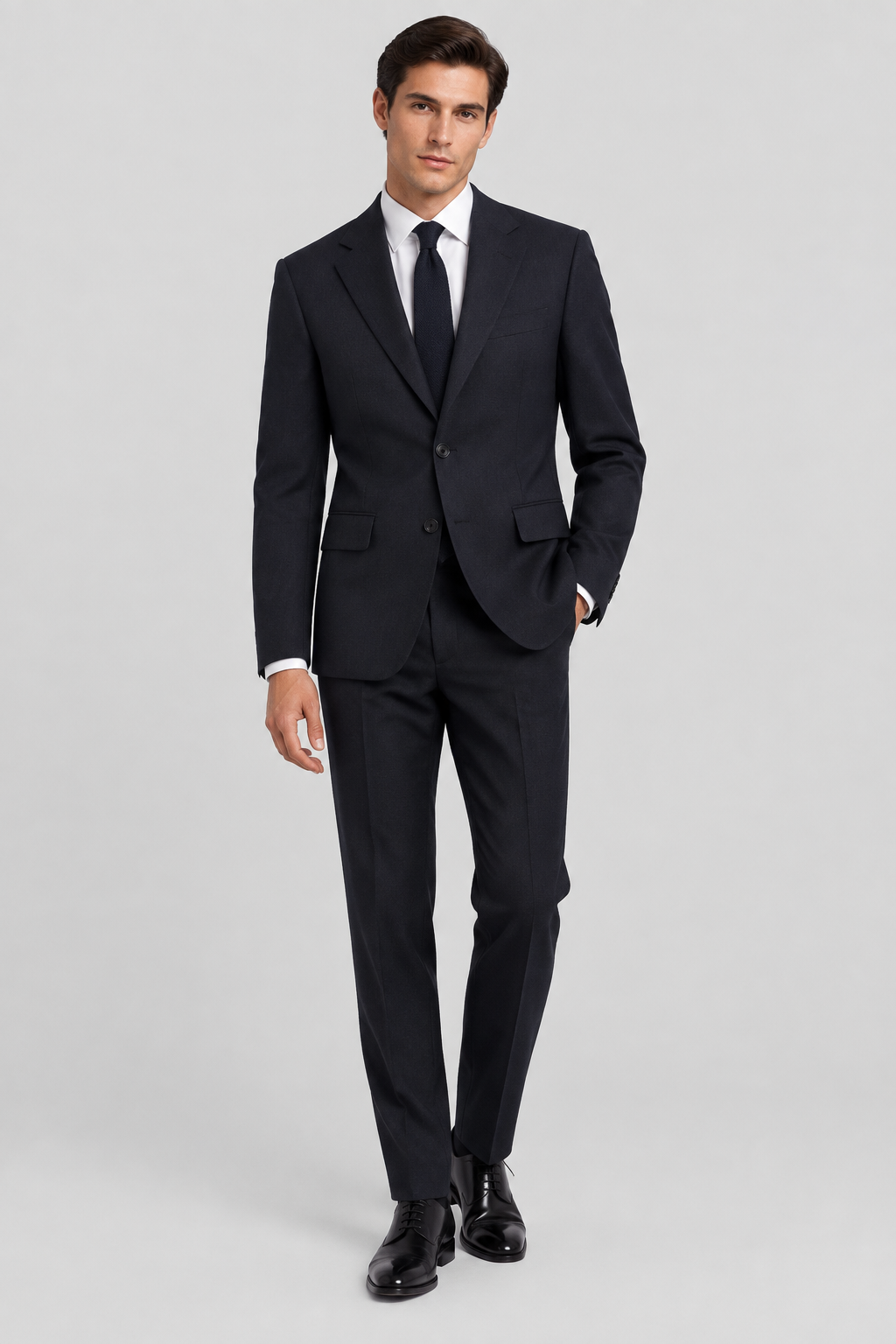Prada Virgin Wool Peak Lapel Two-Button Blazer in Blue | Made in Italy