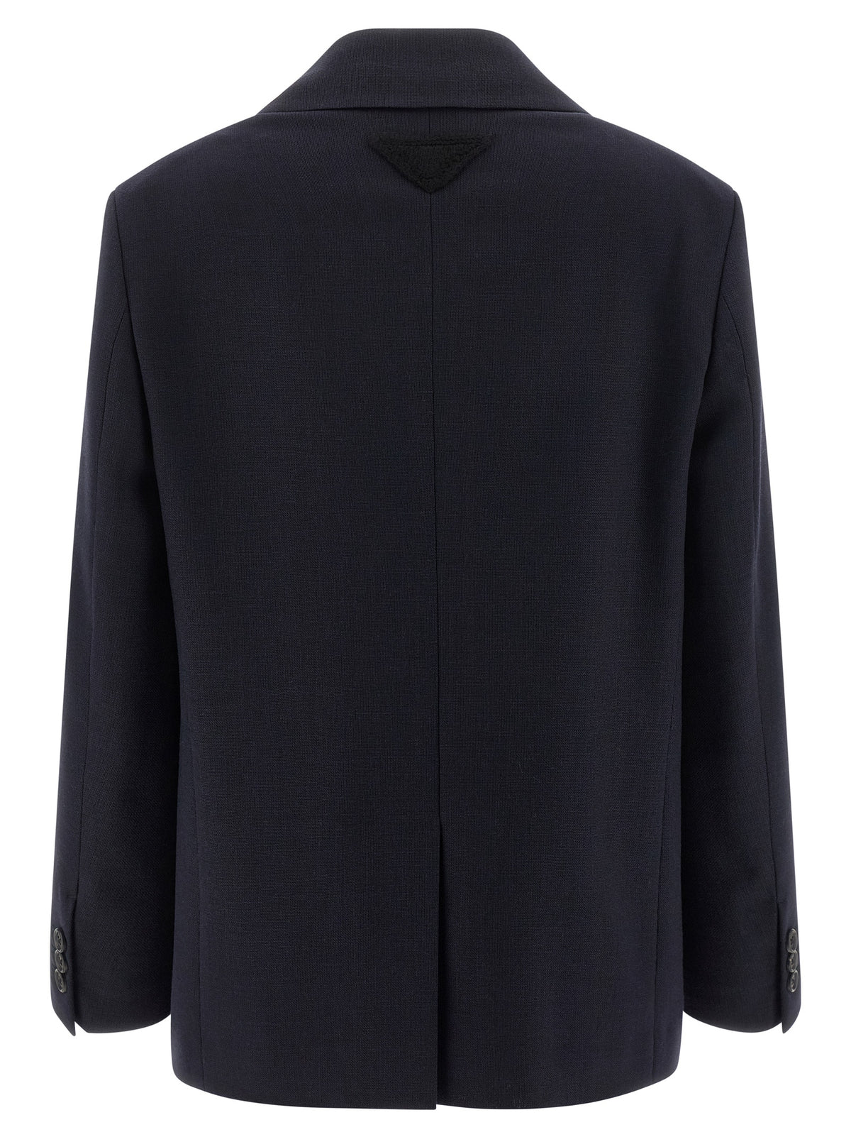 Prada Virgin Wool Peak Lapel Two-Button Blazer in Blue | Made in Italy