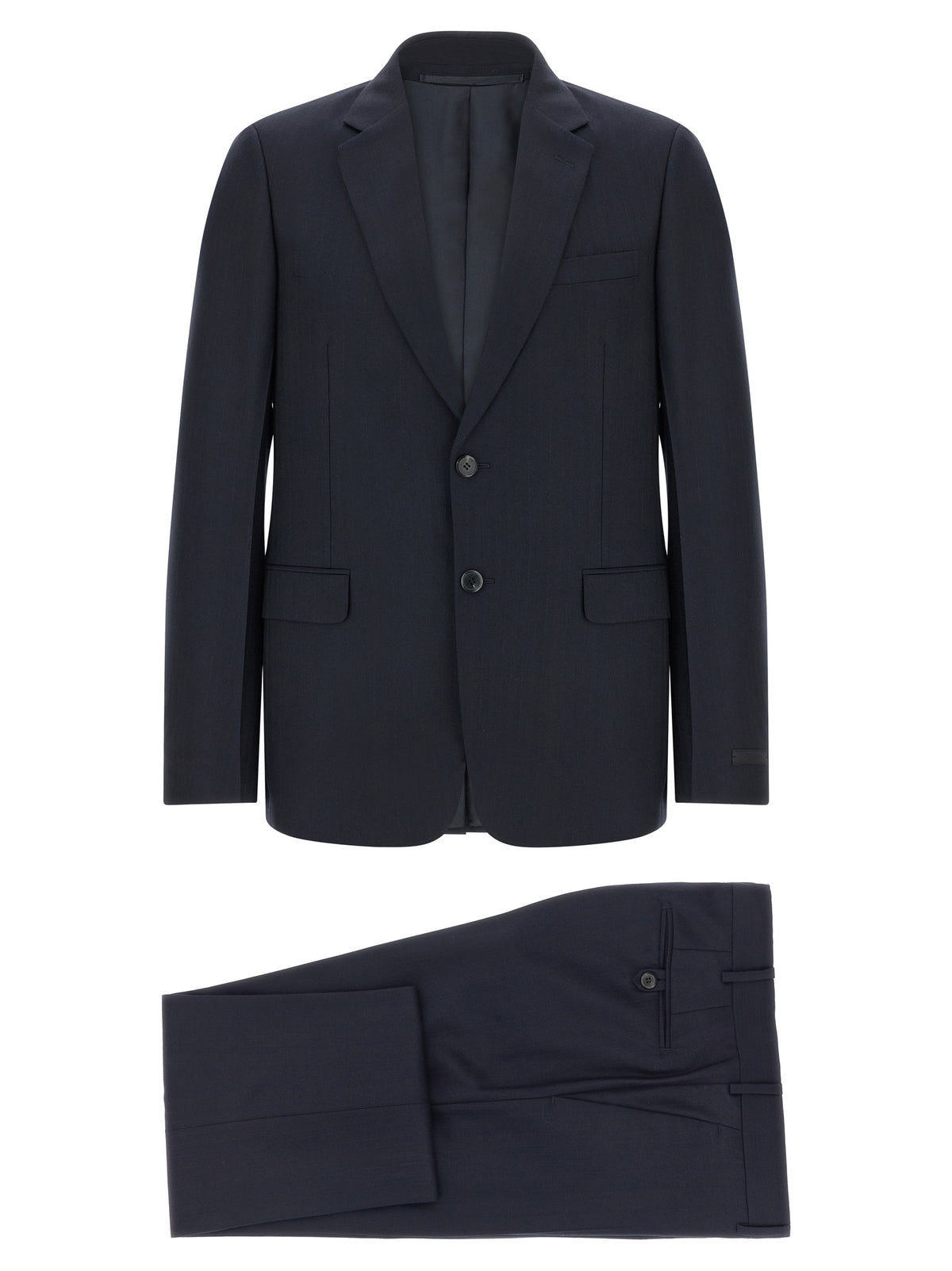 Prada Virgin Wool & Cashmere Single-Breasted Two-Piece Suit in Blue | Made in Italy