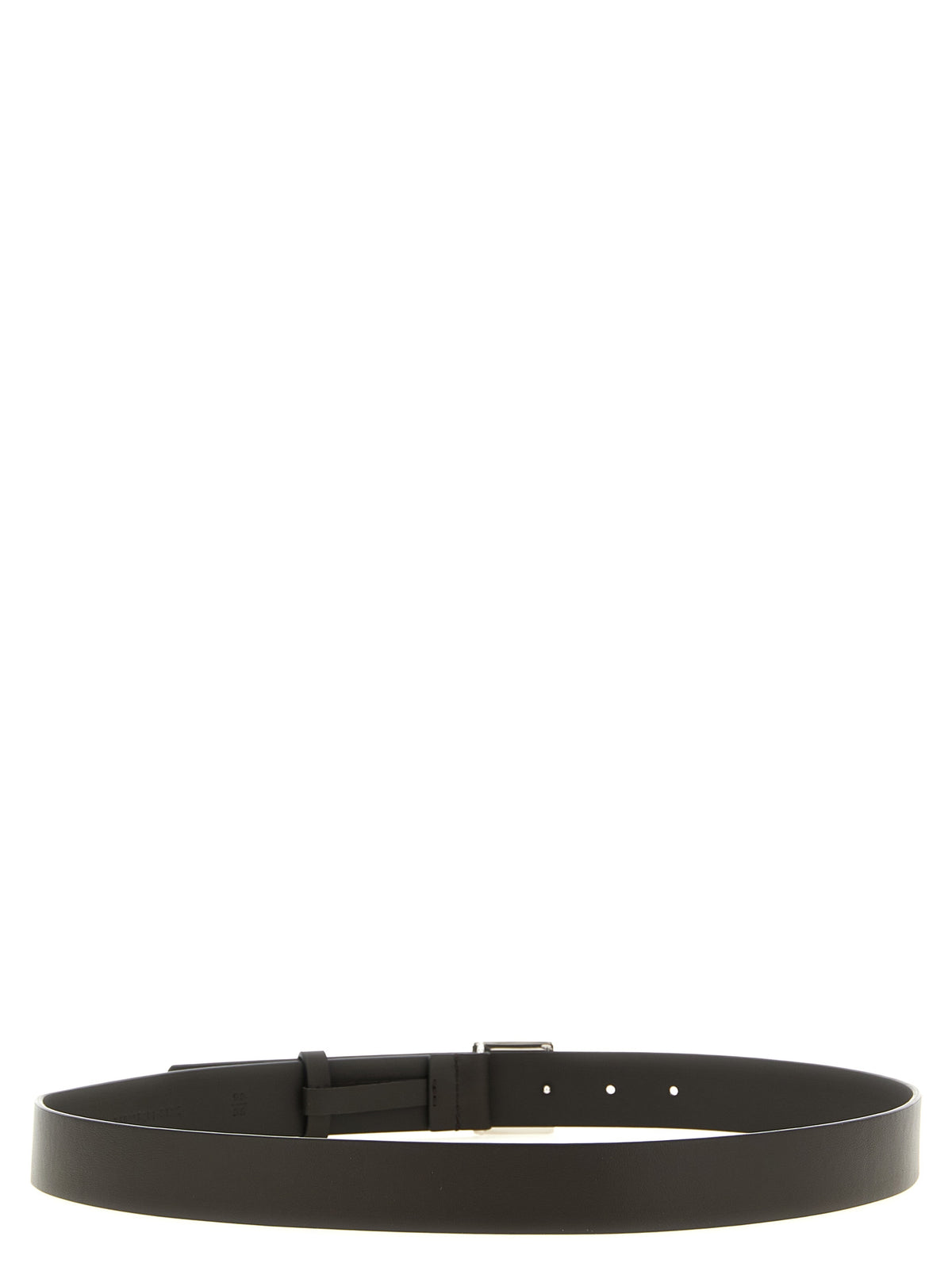Fendi Smooth Calfskin Belt with Square FF Palladium Buckle in Brown | Made in Italy
