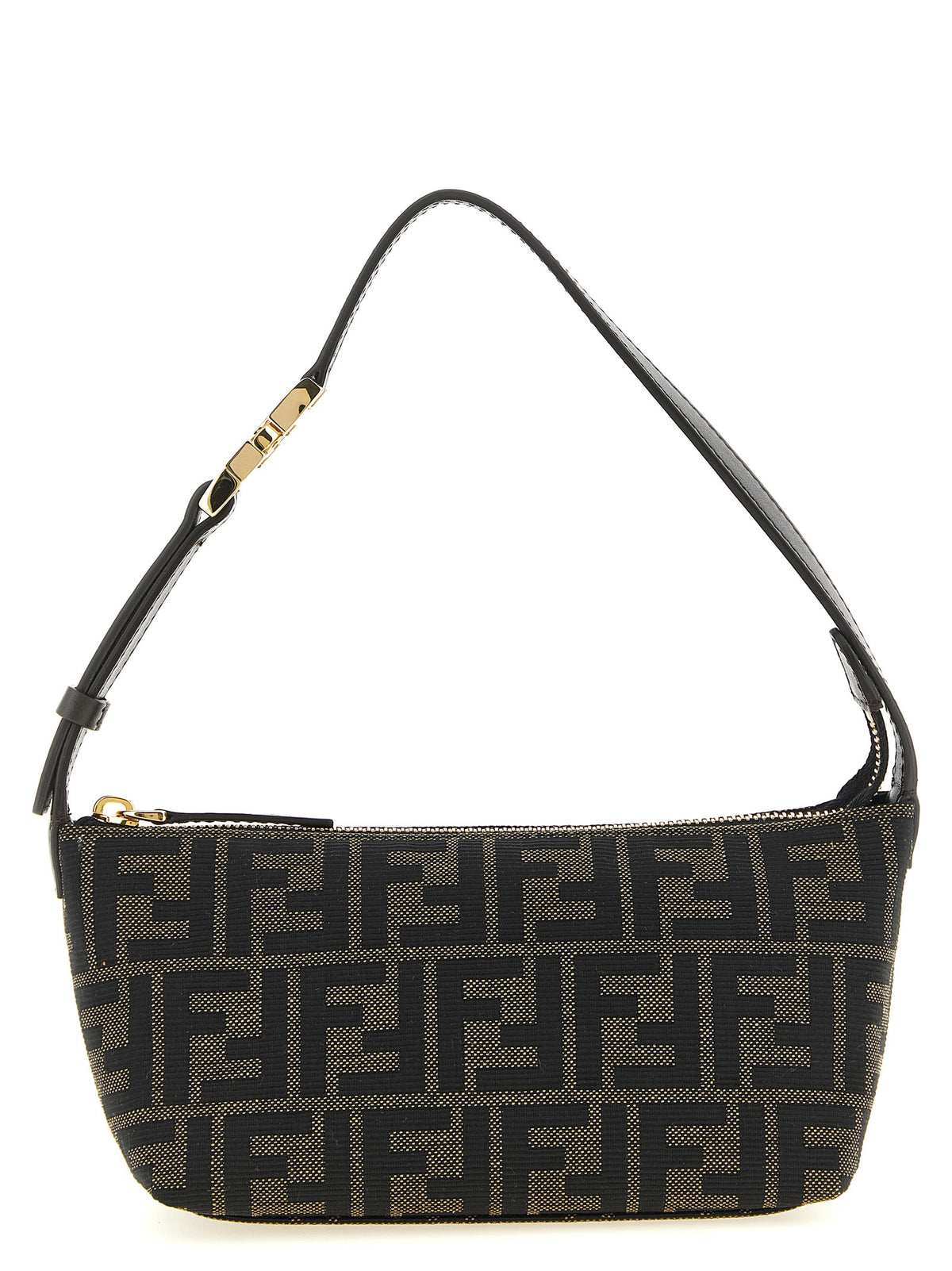Fendi Vanity FF Zucca Jacquard Pouch in Brown | Made in Italy