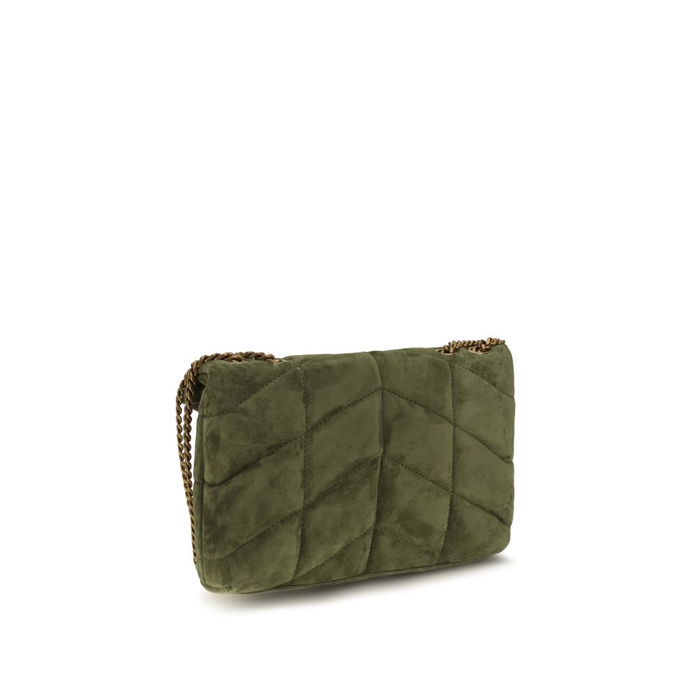 Saint Laurent LouLou Puffer Toy Suede Shoulder Bag in Bicolor | AW26