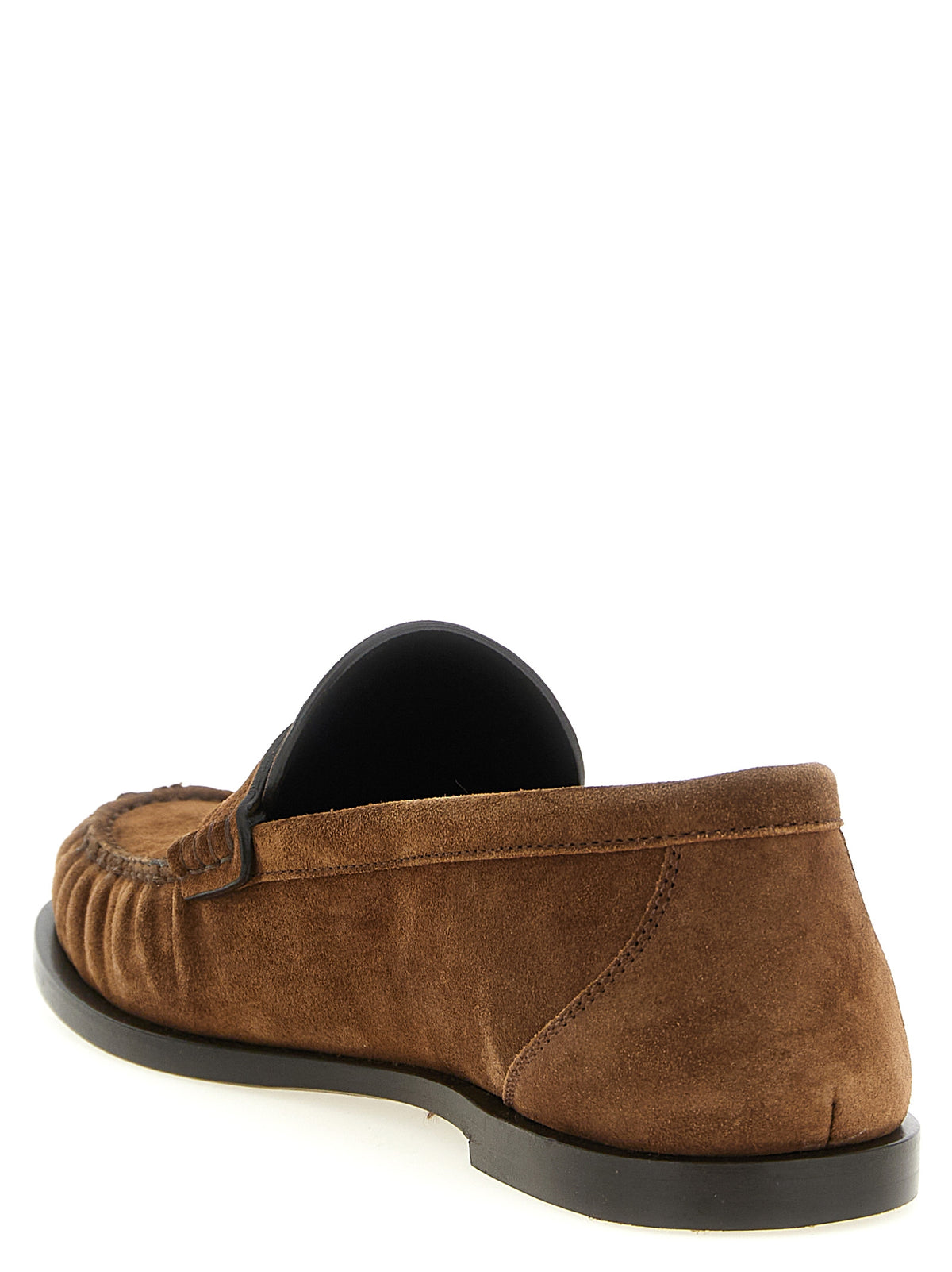 Saint Laurent Suede Calfskin Loafers in Brown | Made in Italy