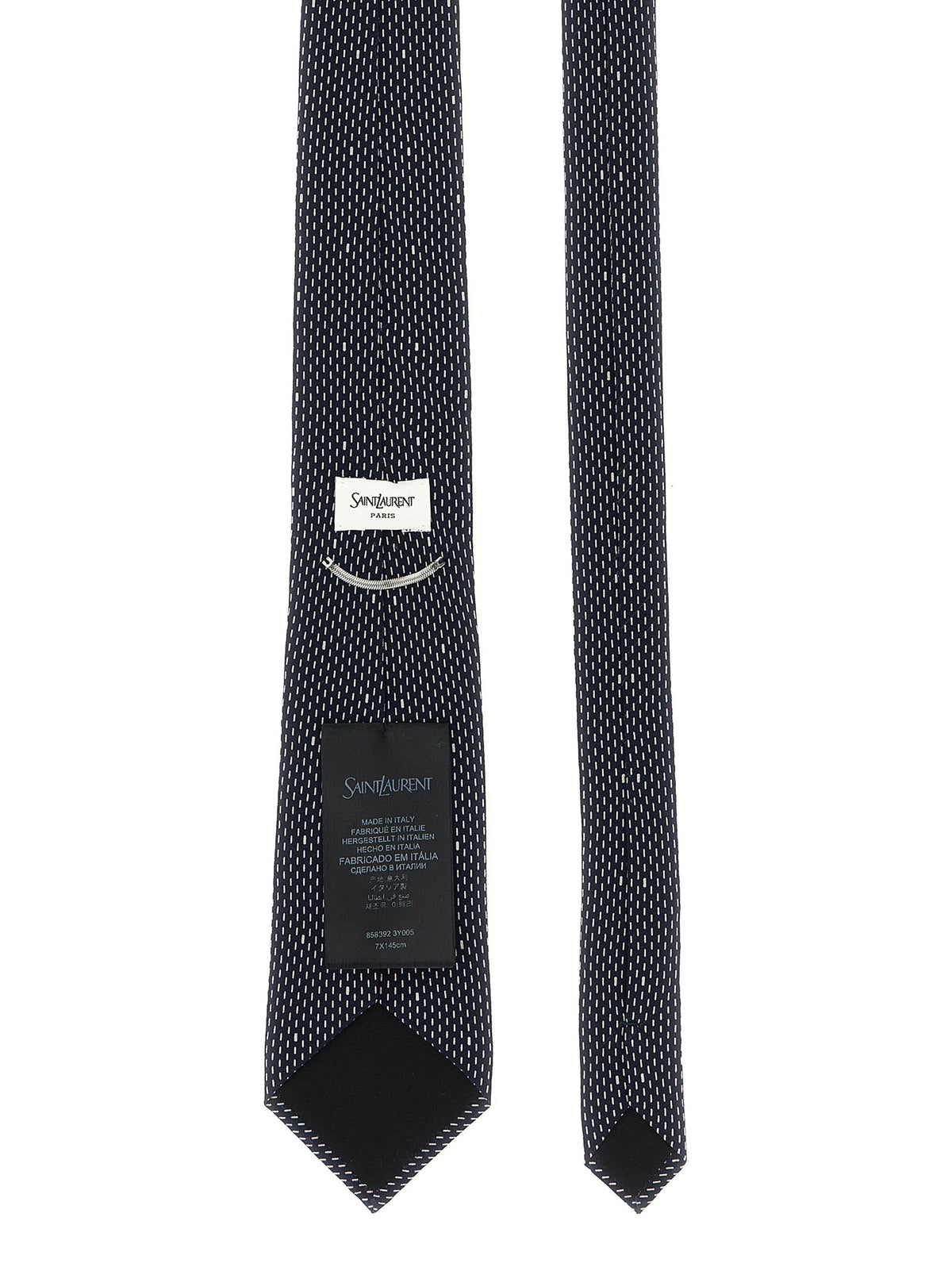 Saint Laurent Polka Dot Silk Tie in Blue | Made in Italy