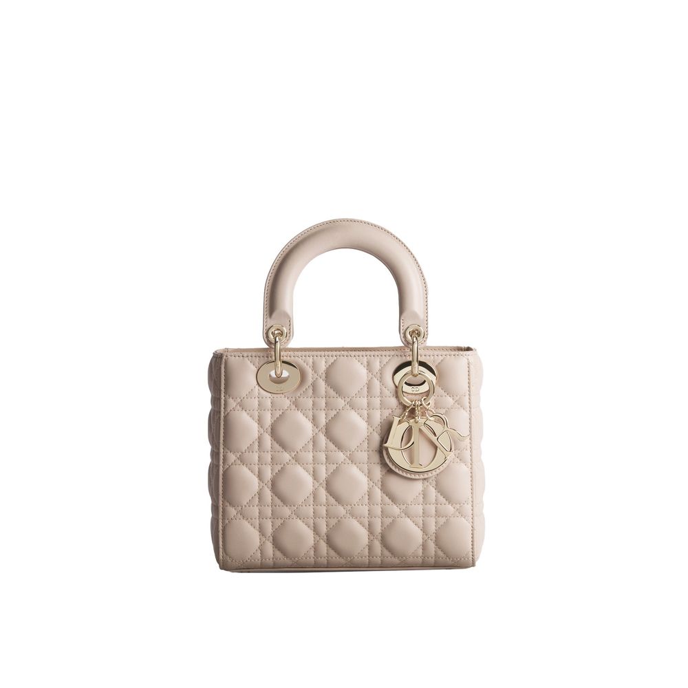 Dior Cannage Lamb Leather Handbag in Powder Beige | Made in Italy