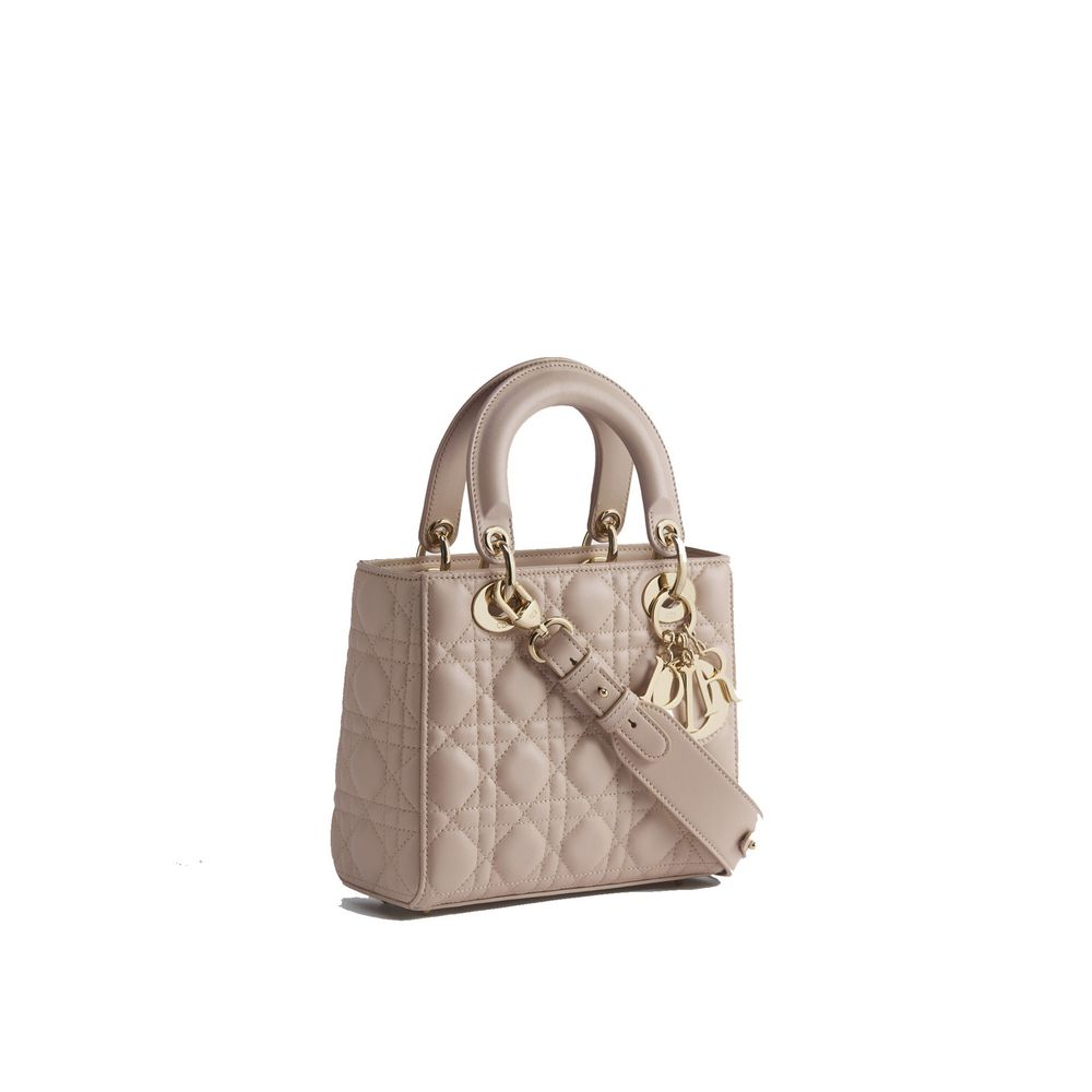 Dior Cannage Lamb Leather Handbag in Powder Beige | Made in Italy
