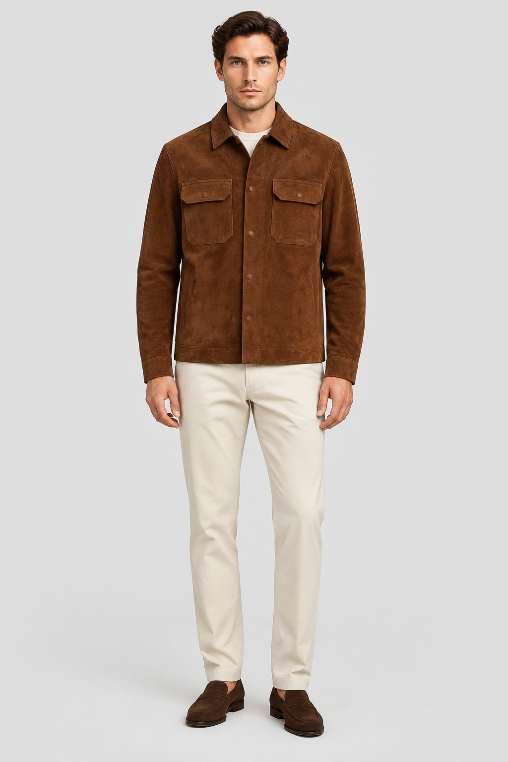 Tom Ford Lamb Leather Overshirt in Brown | Made in Italy