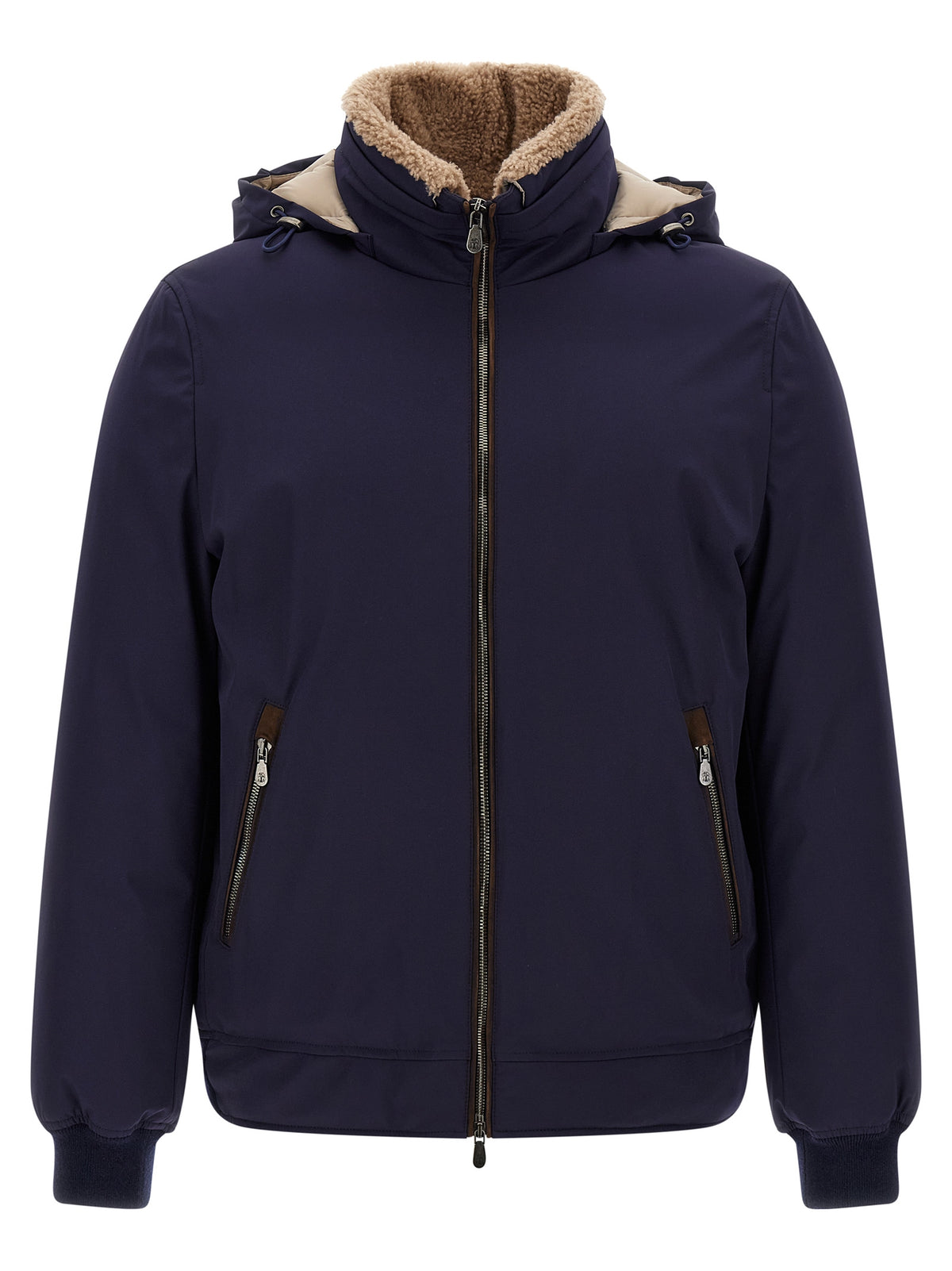 Brunello Cucinelli Polyamide Padded Jacket in Navy Blue | Made in Italy