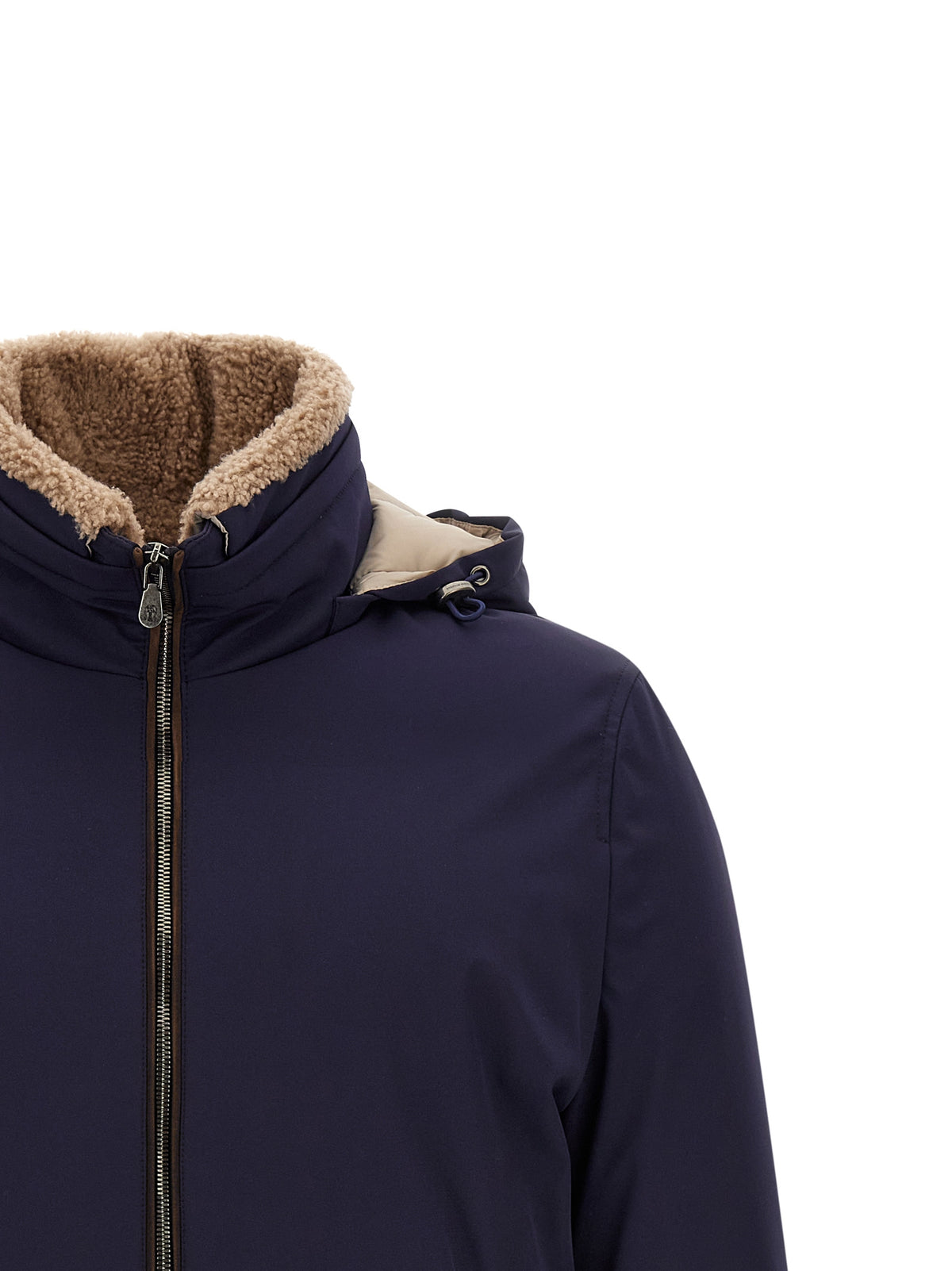 Brunello Cucinelli Polyamide Padded Jacket in Navy Blue | Made in Italy