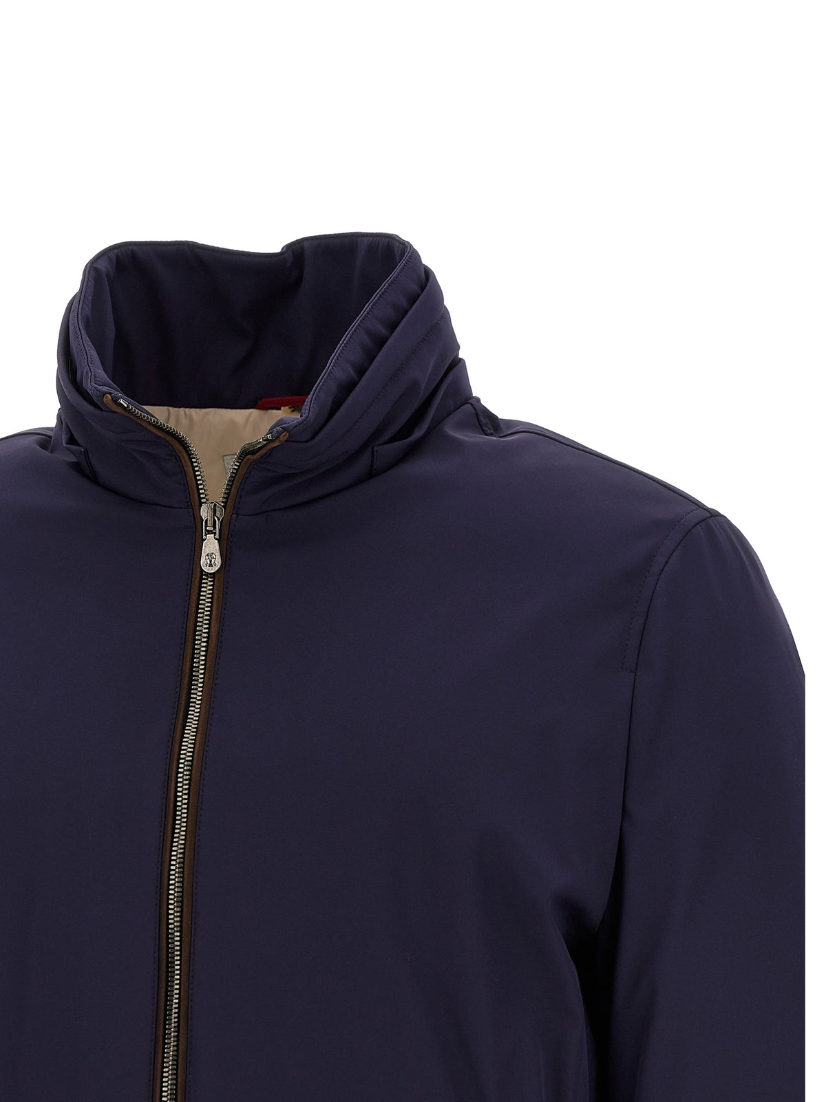 Brunello Cucinelli Polyamide Padded Jacket in Navy Blue | Made in Italy