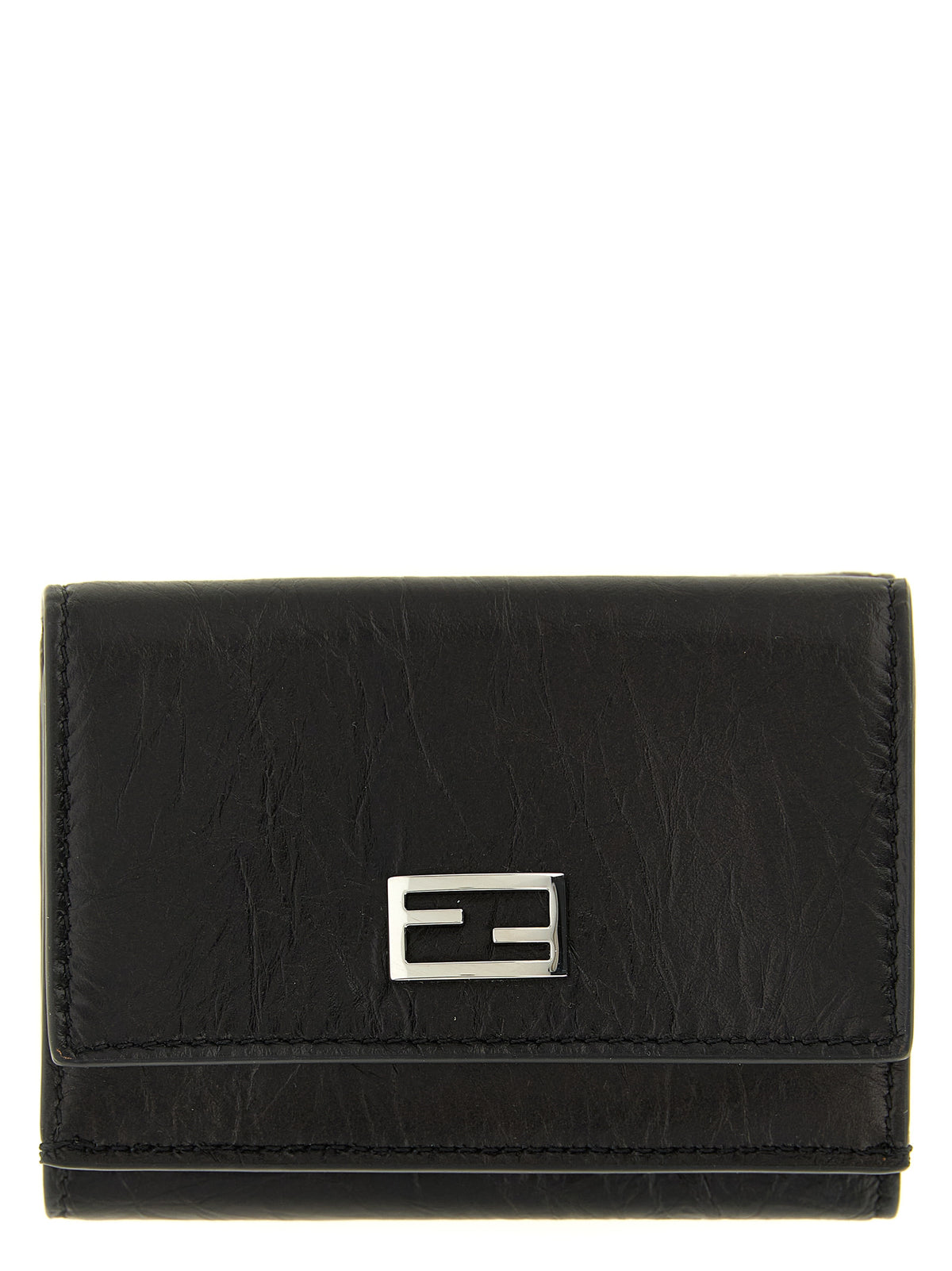 Fendi Tube Calfskin Mini Wallet in Black | Made in Italy