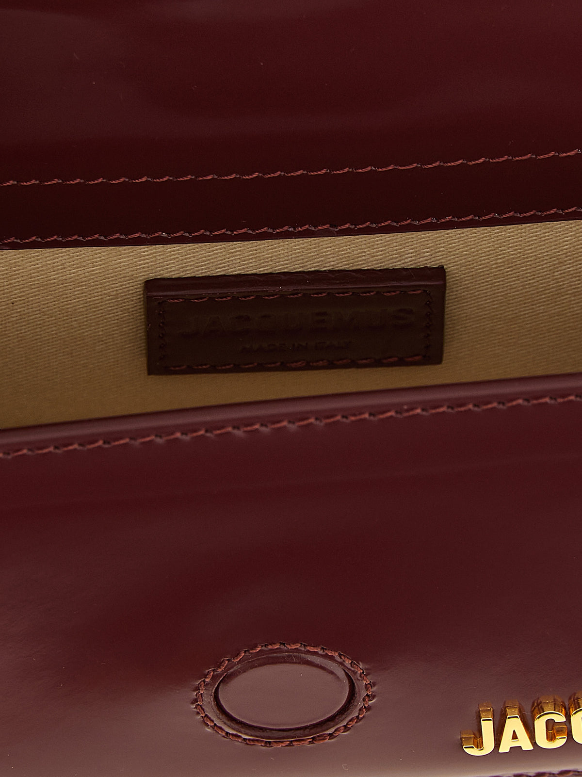 Jacquemus Le Bambino Patent Calfskin Handbag in Bordeaux | Made in Italy