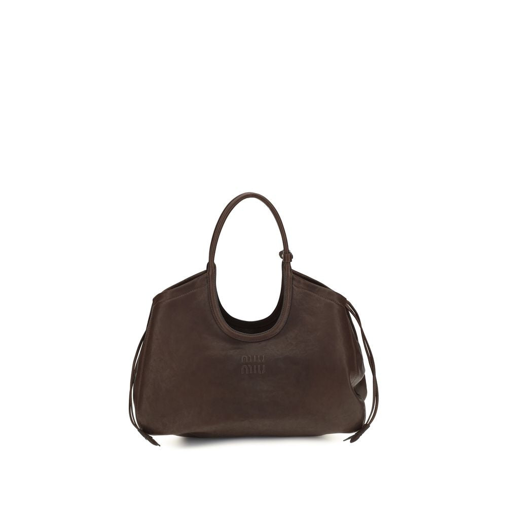 Miu Miu Ivy Nappa Lamb Leather Shopping Bag in Brown | AW26