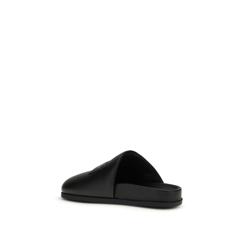 Givenchy Black Padded Lambskin Asymmetric Mules GIVENCHY Paris SS26