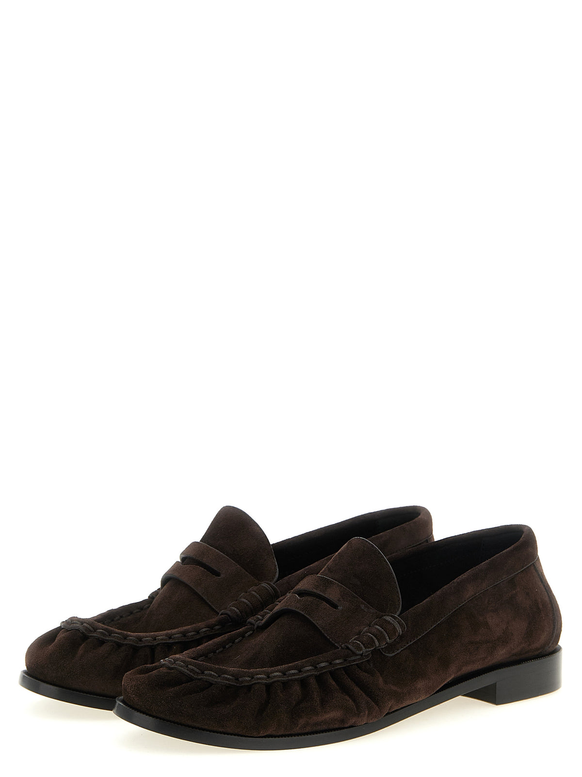 Saint Laurent Le Loafer Suede Loafers in Dark Brown | Made in Italy