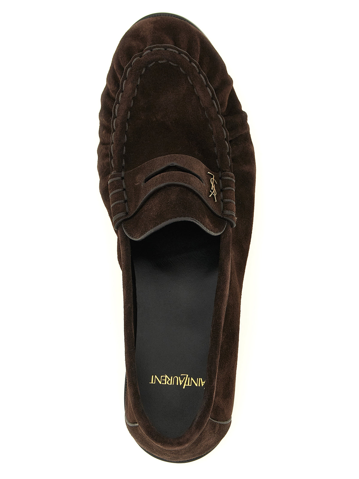Saint Laurent Le Loafer Suede Loafers in Dark Brown | Made in Italy