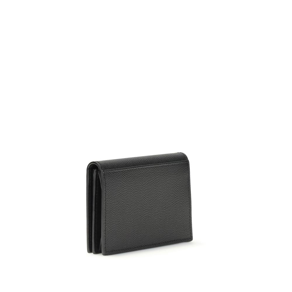 Saint Laurent Black Grain de Poudre Calfskin Card Holder AW26