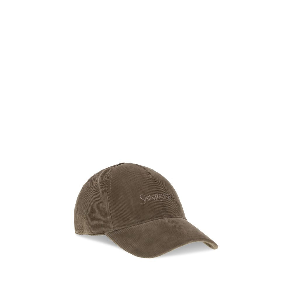 Saint Laurent Bicolor Cotton Corduroy Baseball Cap AW26