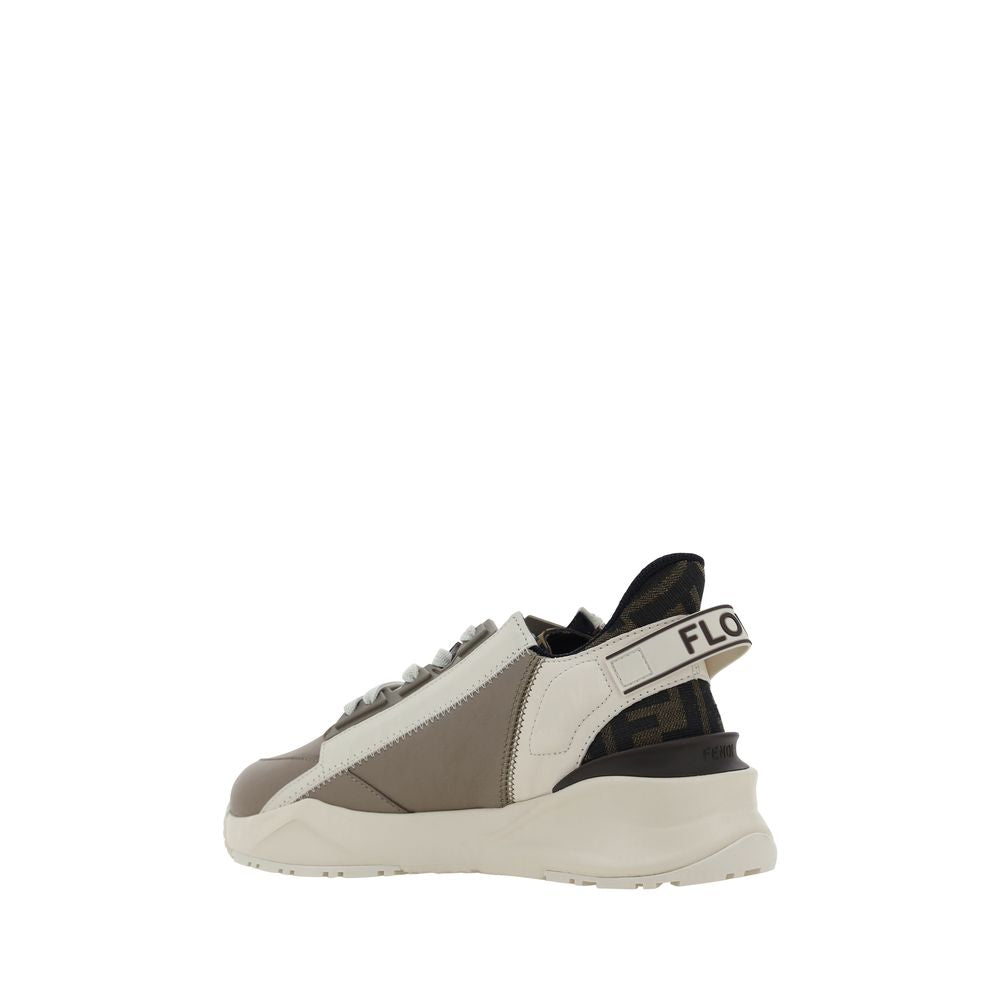 Fendi Flow Calf Leather Sneakers in Brown | SS26