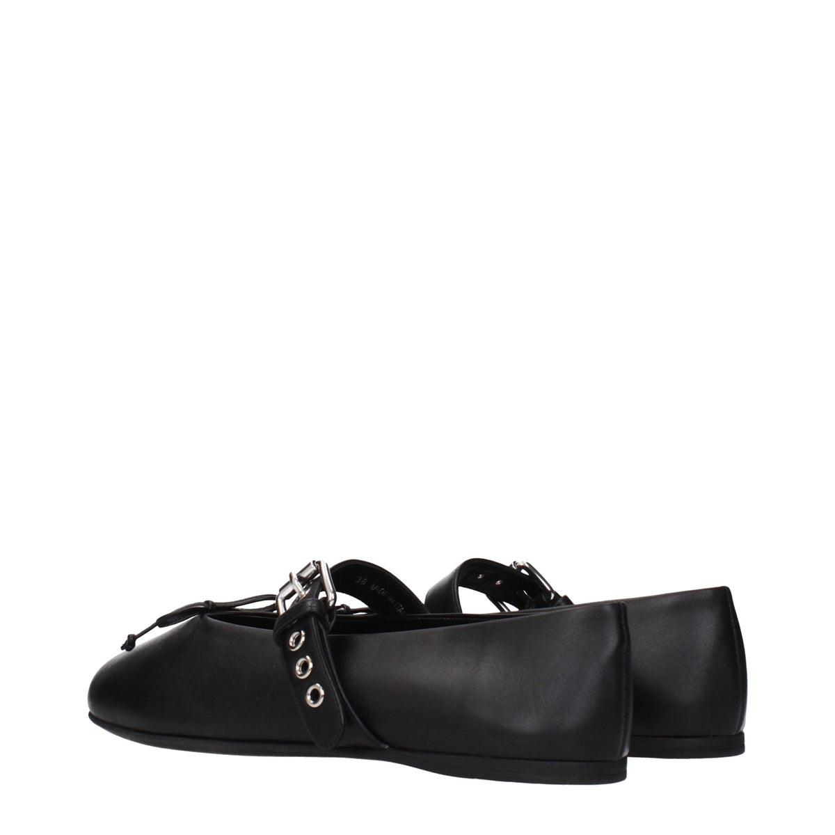 Miu Miu Leather Ballet Flats in Black