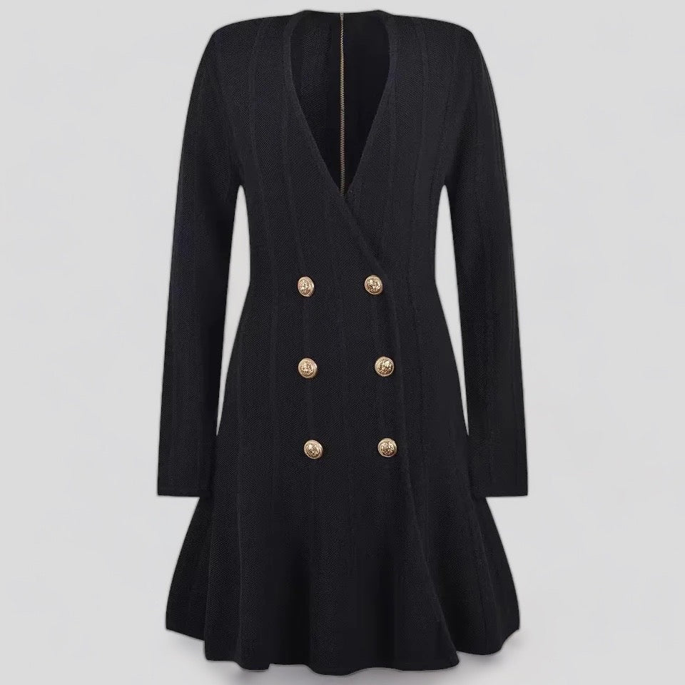 Vestido con botones dorados