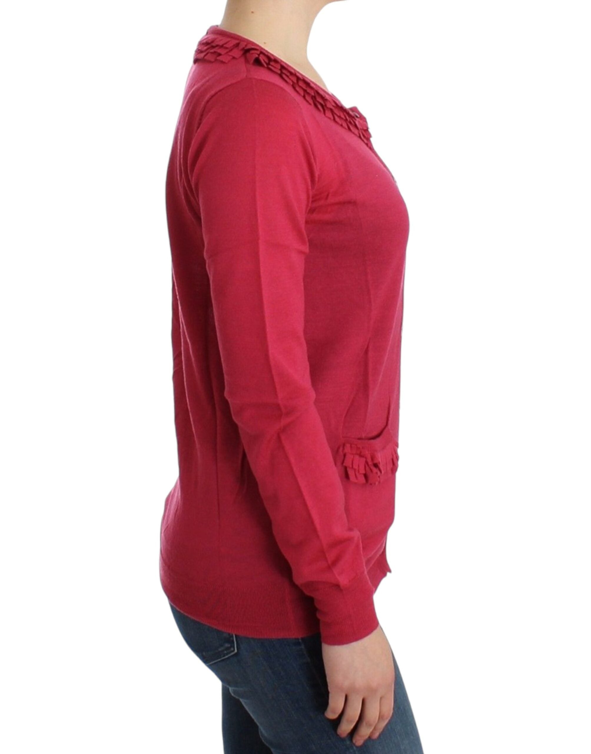 Pink wool cardigan