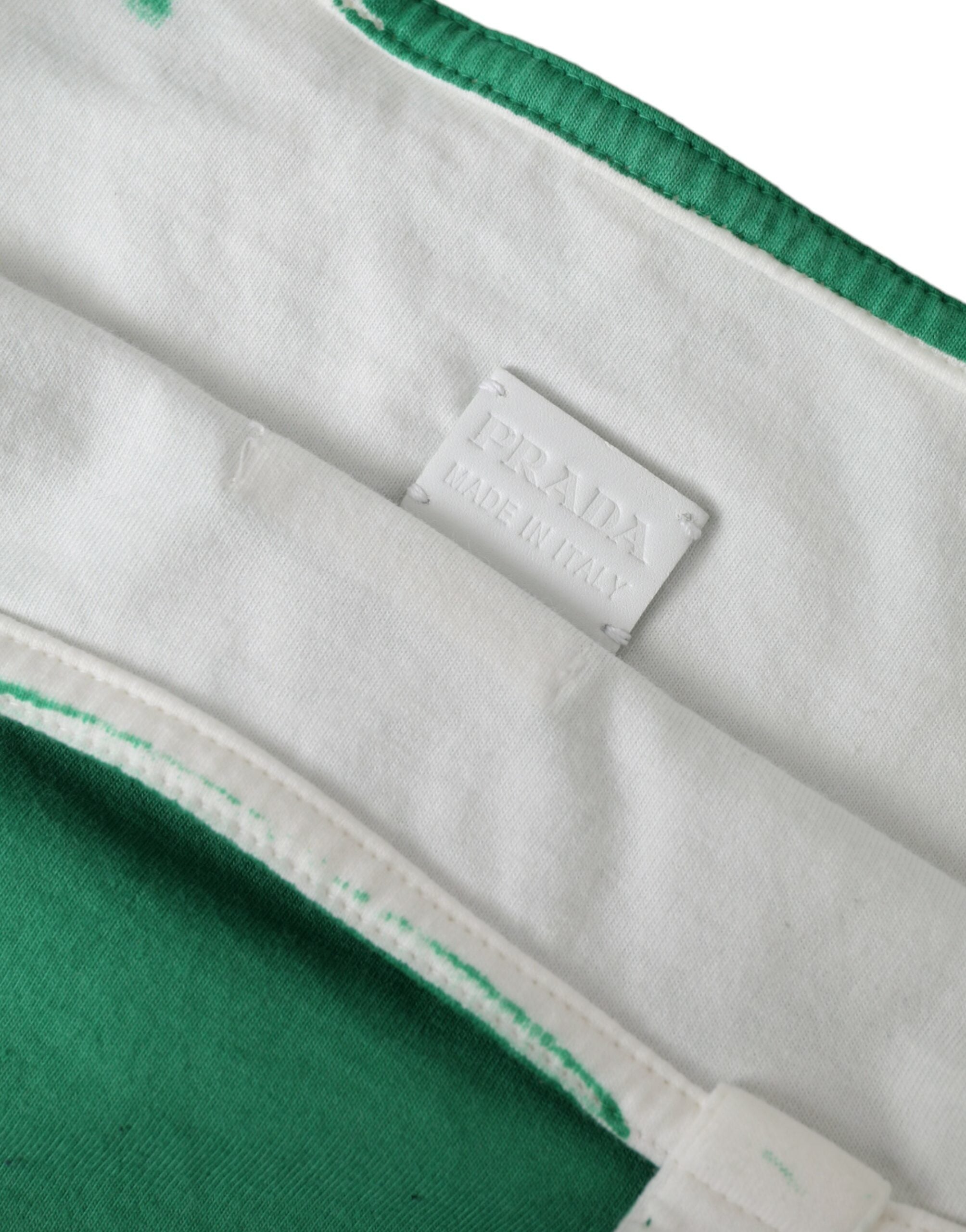 Green Jersey Fabric Logo Shoulder Shopping Tote Shopping Bag