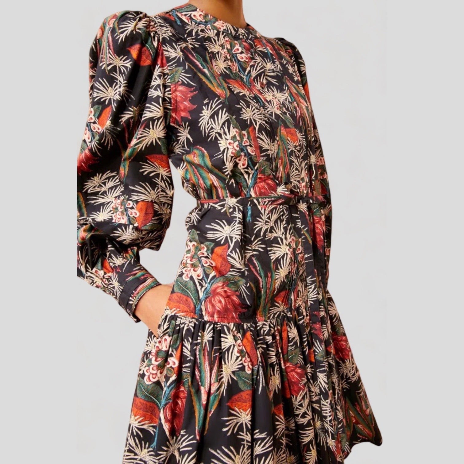 Retro mini dress flower print