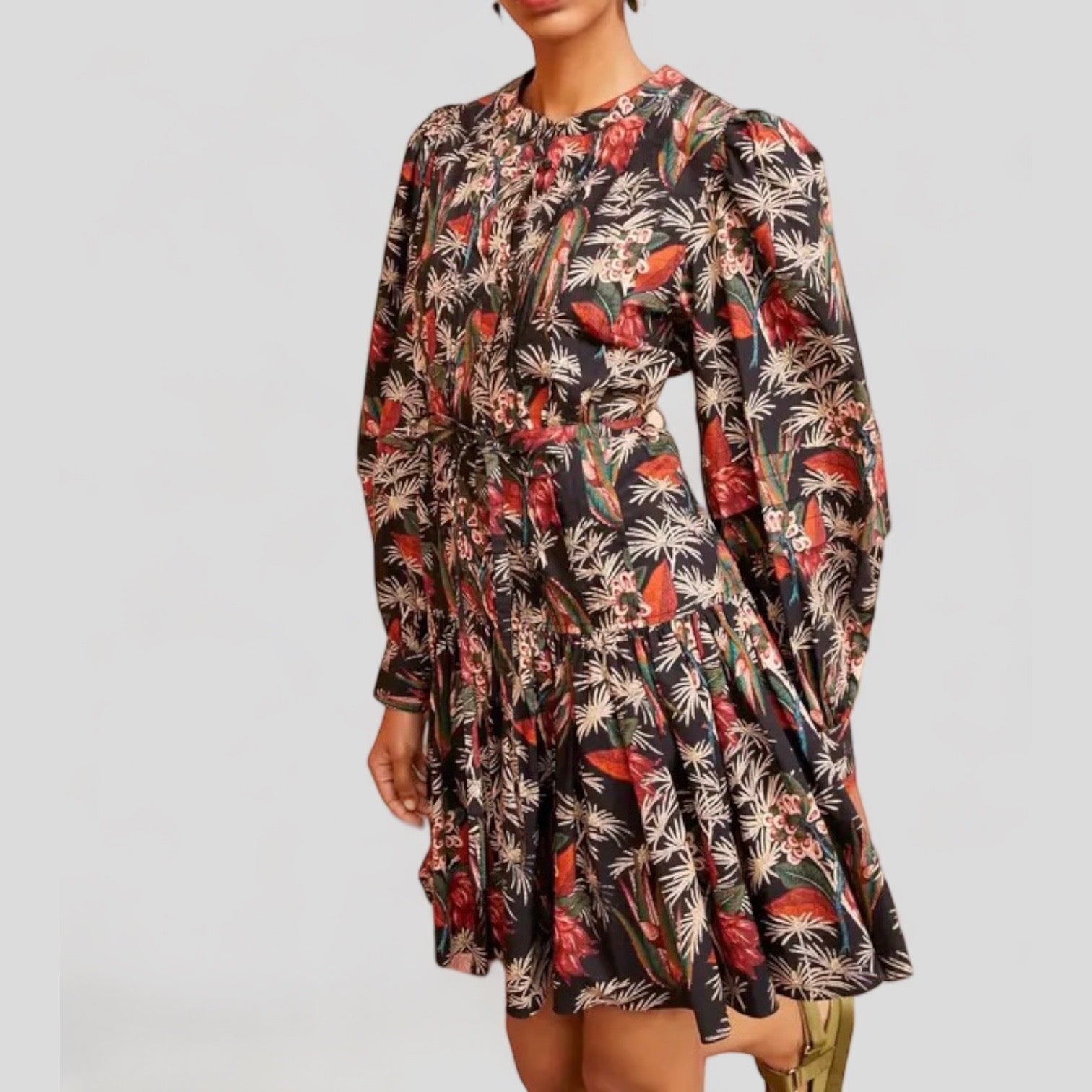 Retro mini dress flower print