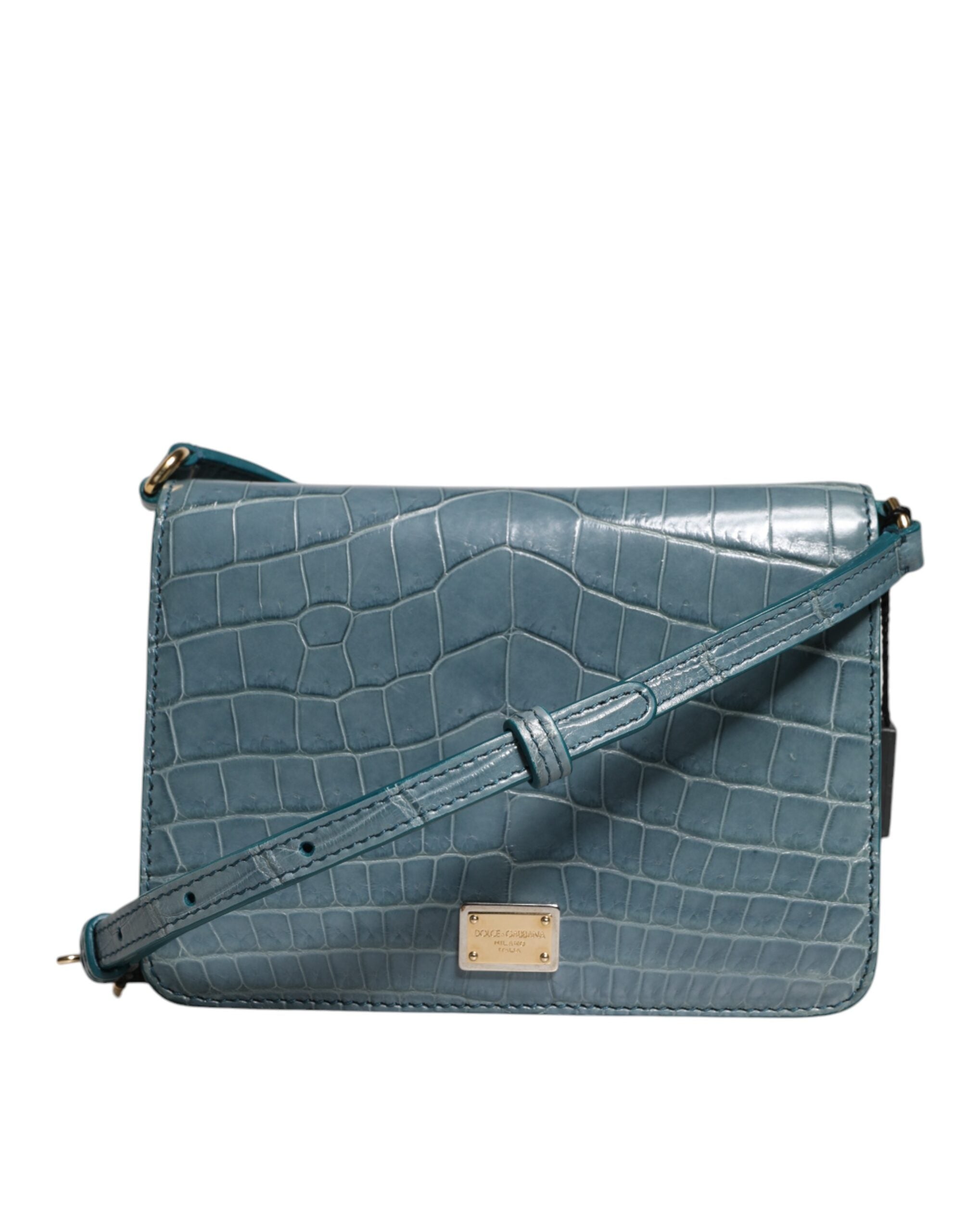 Green Exotic Leather DG Plaque Crossbody Mini Bag