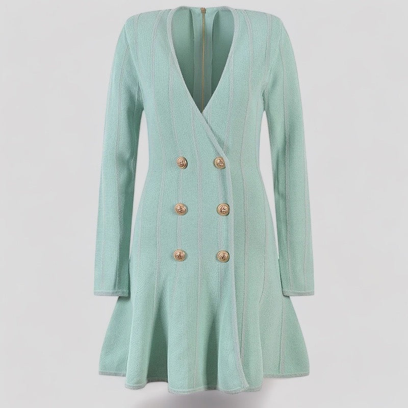 Vestido con botones dorados