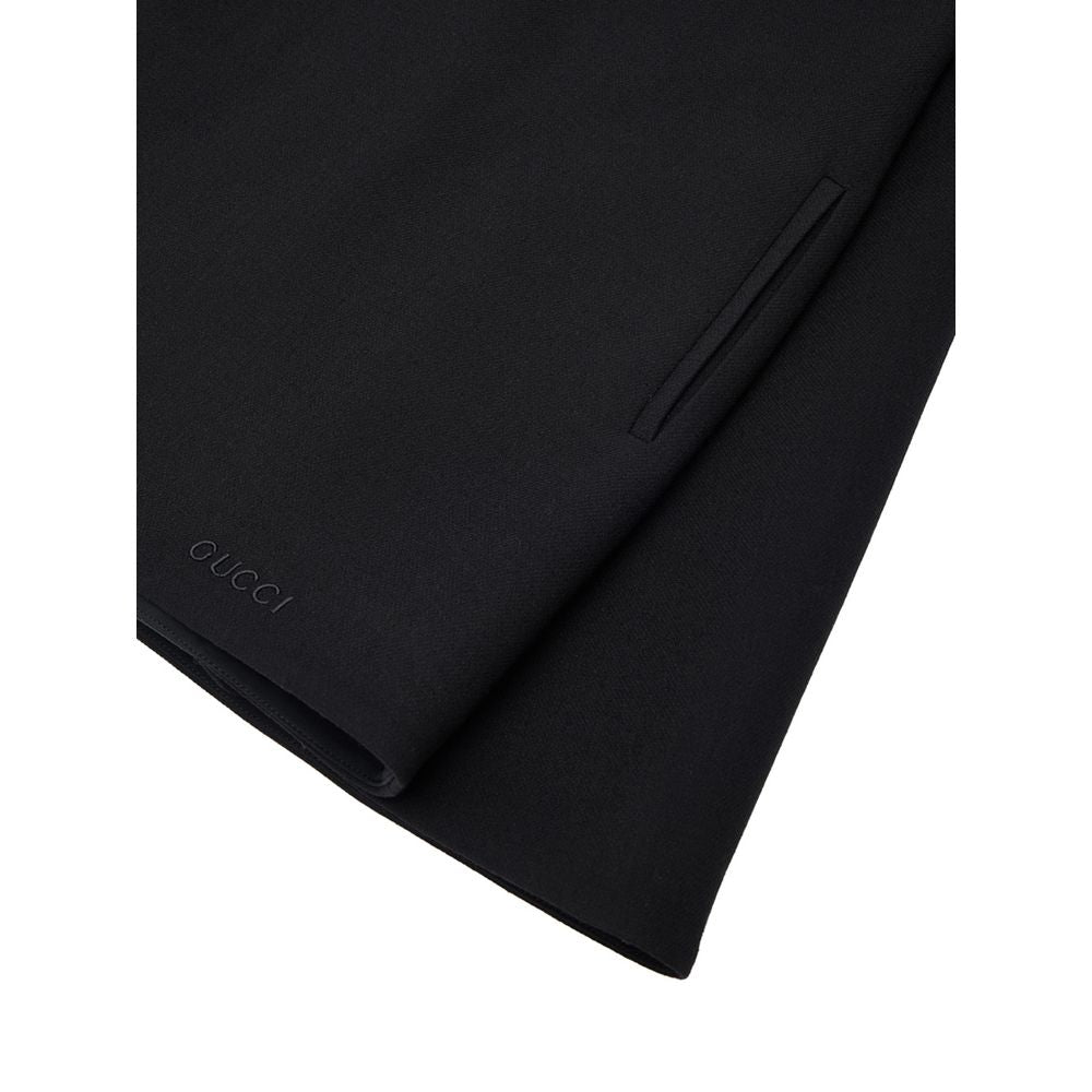 Black Wool Casual Dress