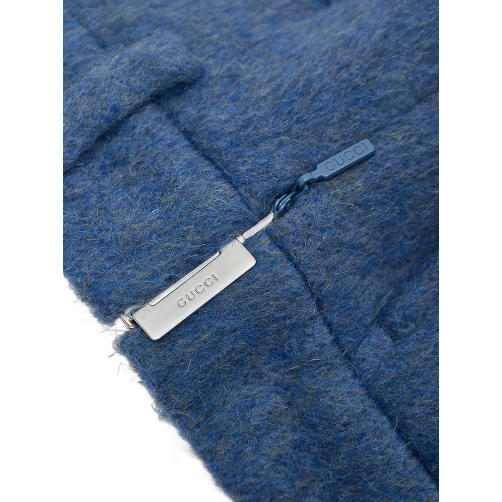 Blue Wool Shorts