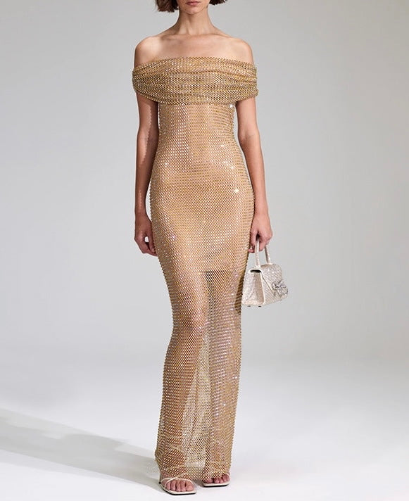 Vestido fiesta nude