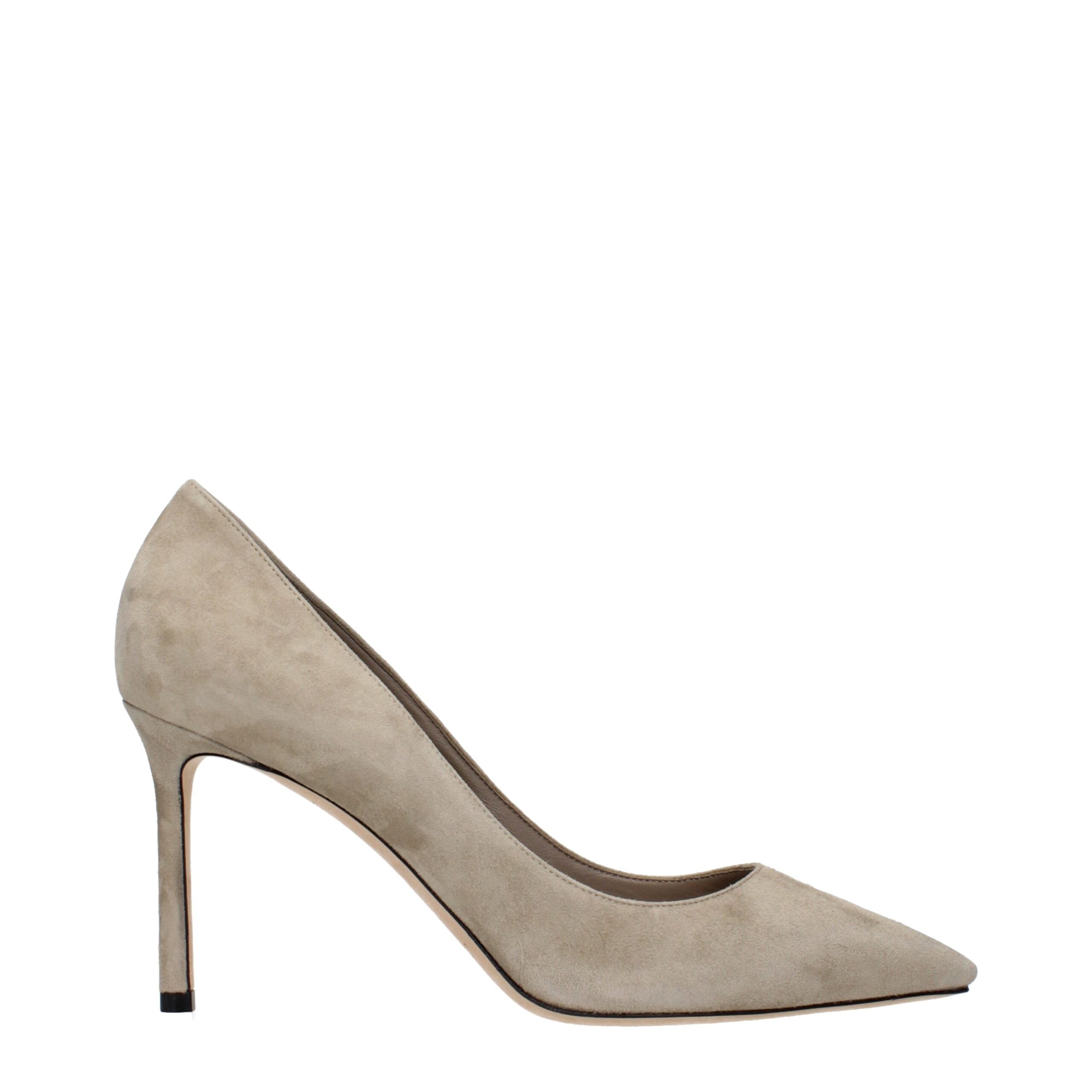 Jimmy Choo Romy 85 Gray Suede High Heel Pumps