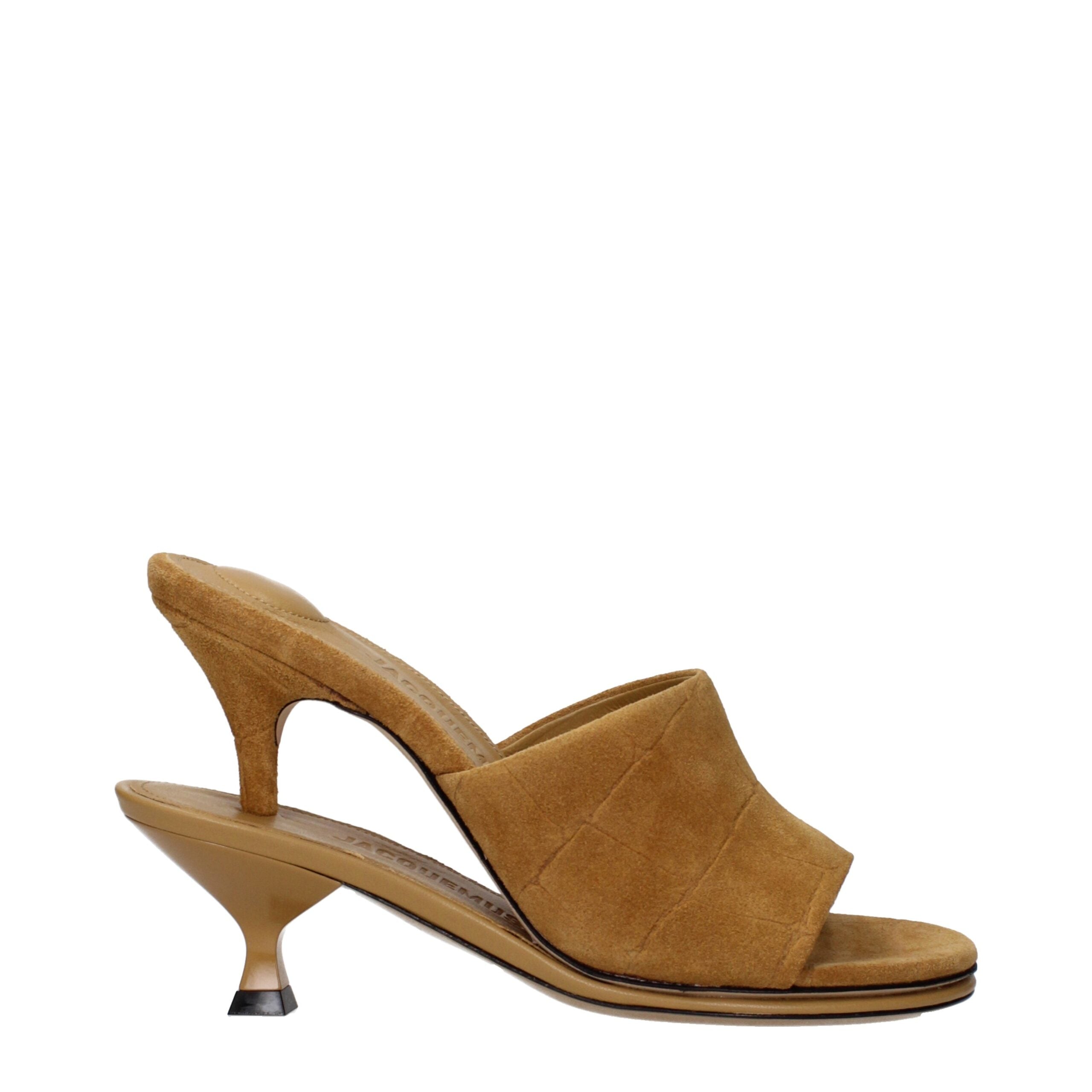 Jacquemus Brown Suede Stiletto Heel Sandals