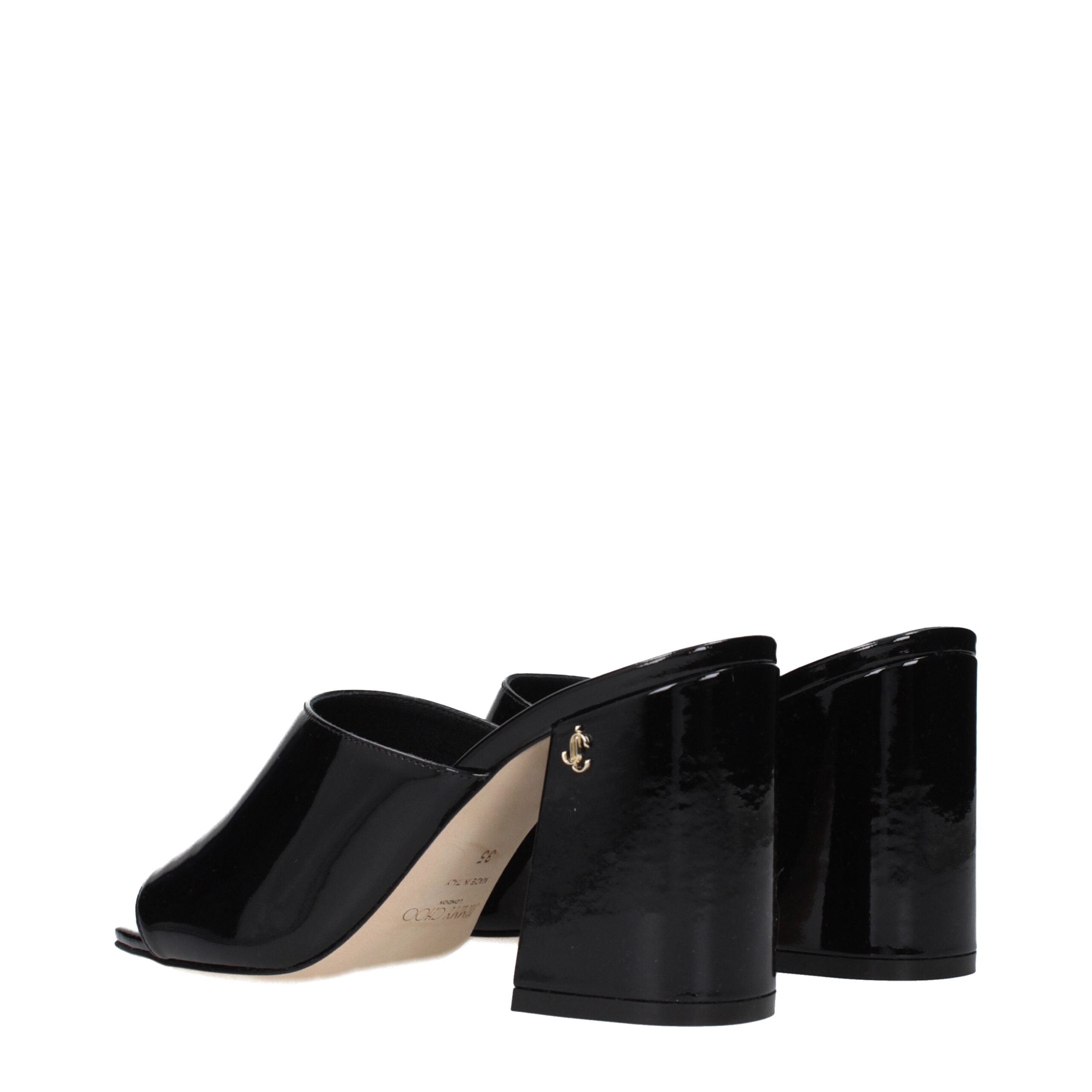 Black Leather Platform Sandals
