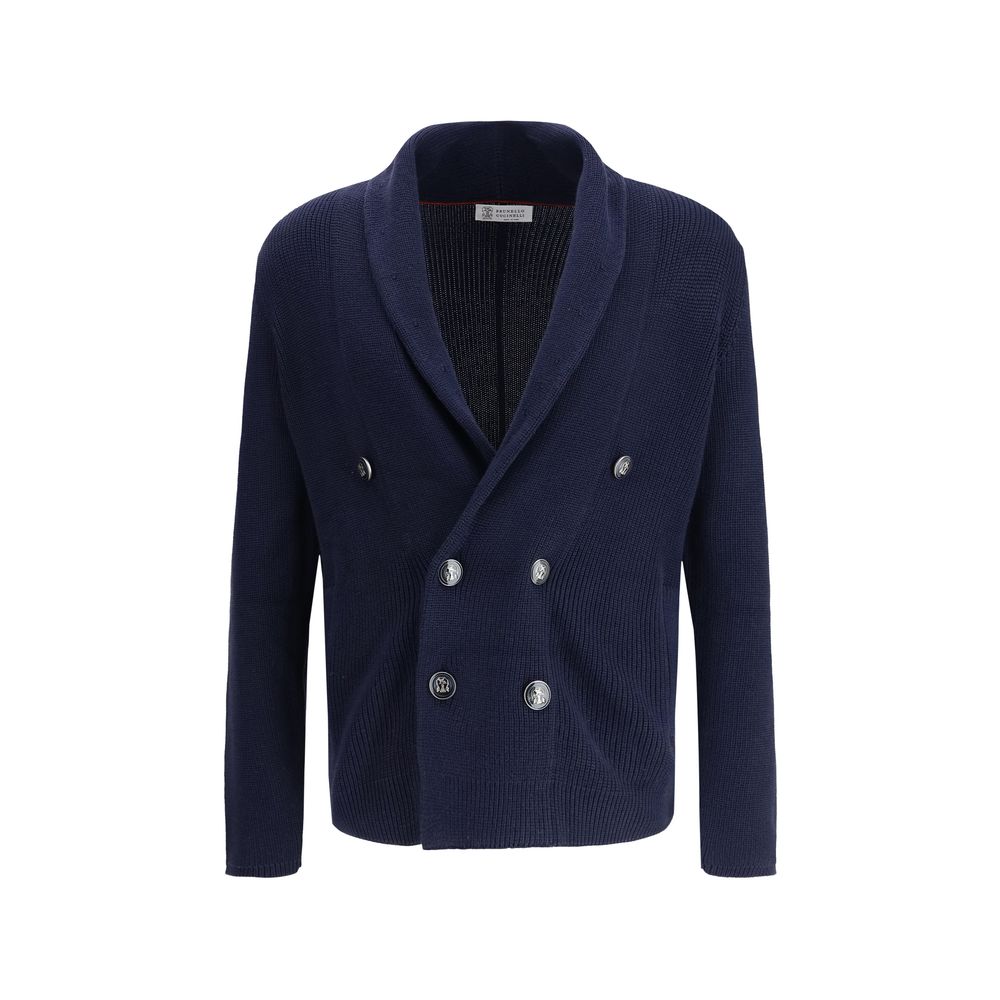 Brunello Cucinelli Blue Cotton Cardigan