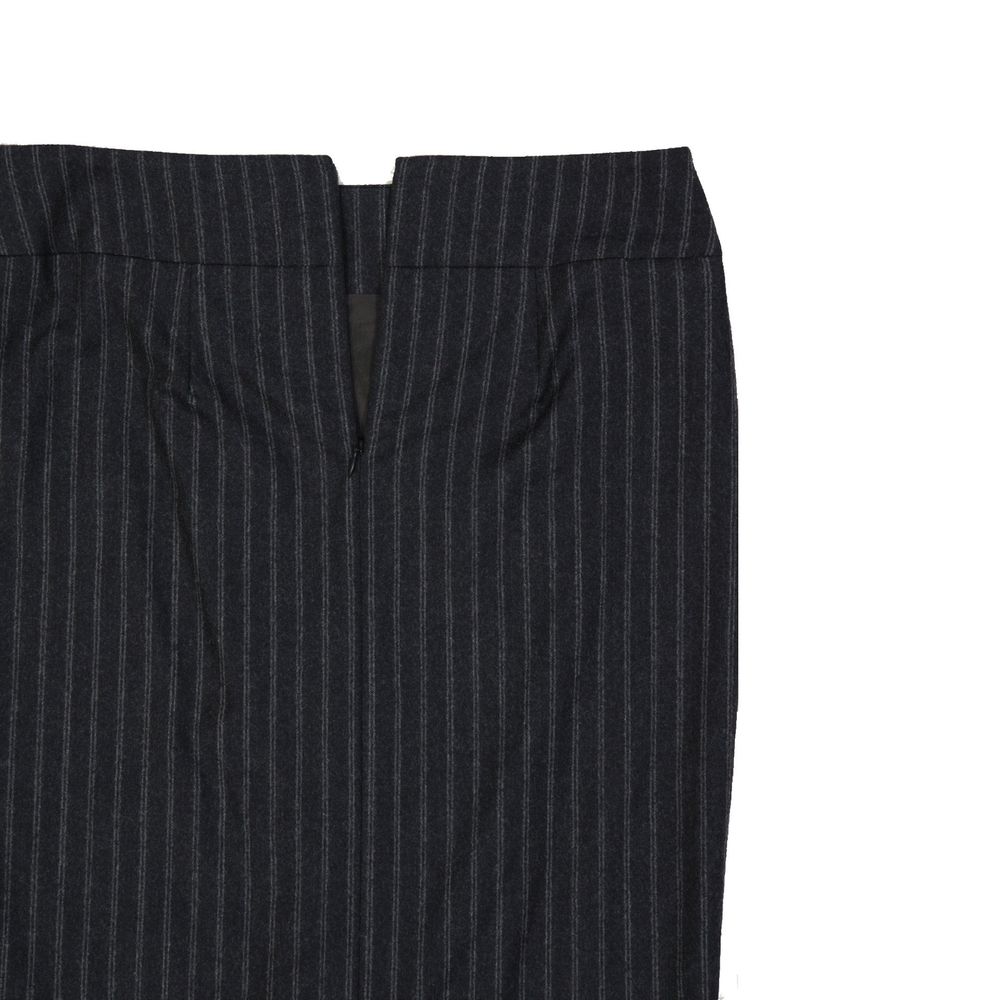 Gray Virgin Wool Long Skirt