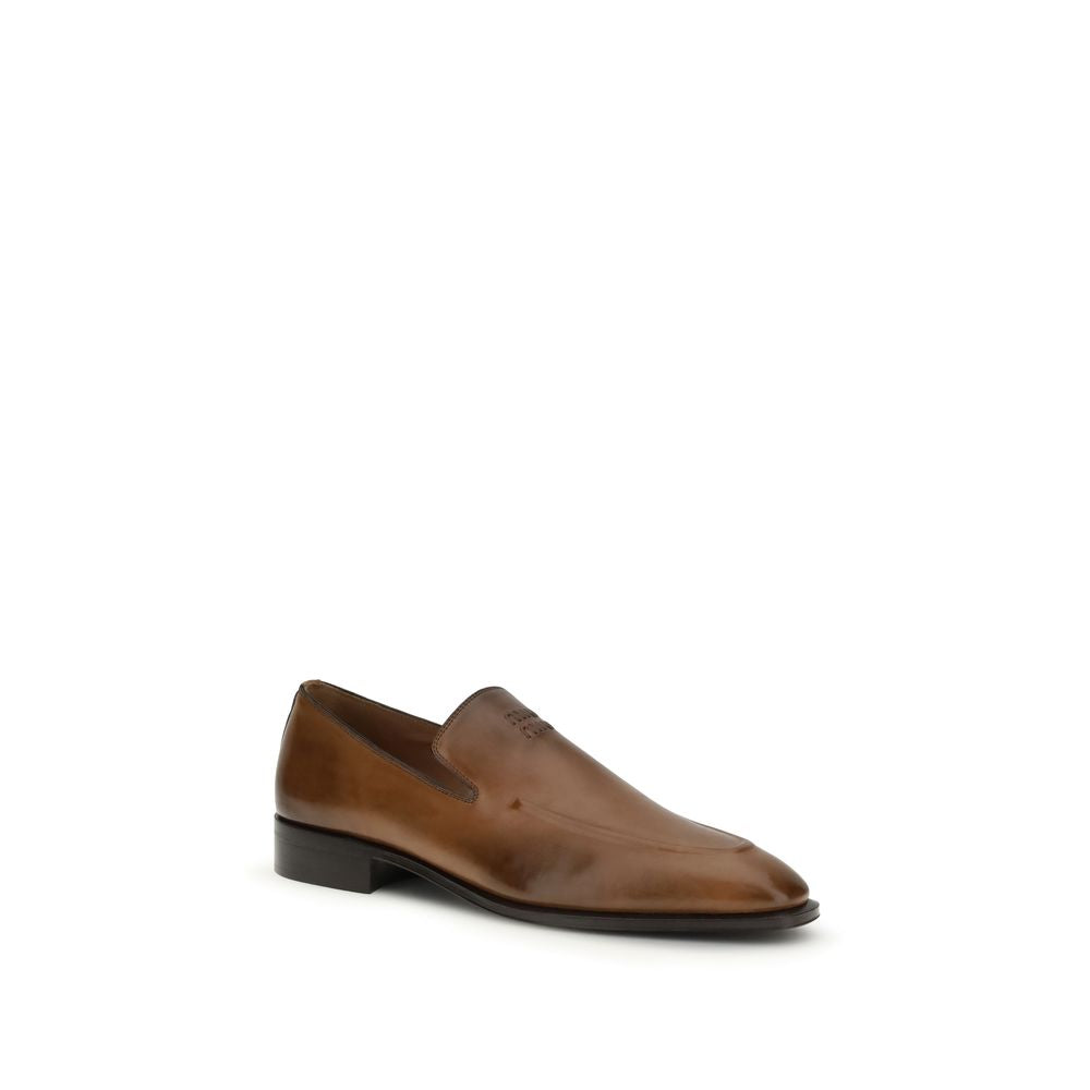 Miu Miu Waxed Calfskin Slip-On Loafers in Brown | SS26