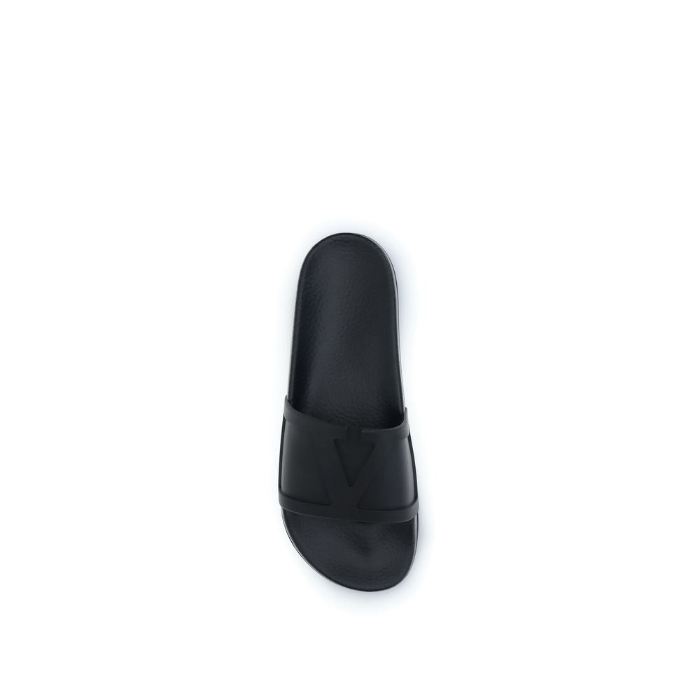 Valentino Garavani Black Rubber Sandals